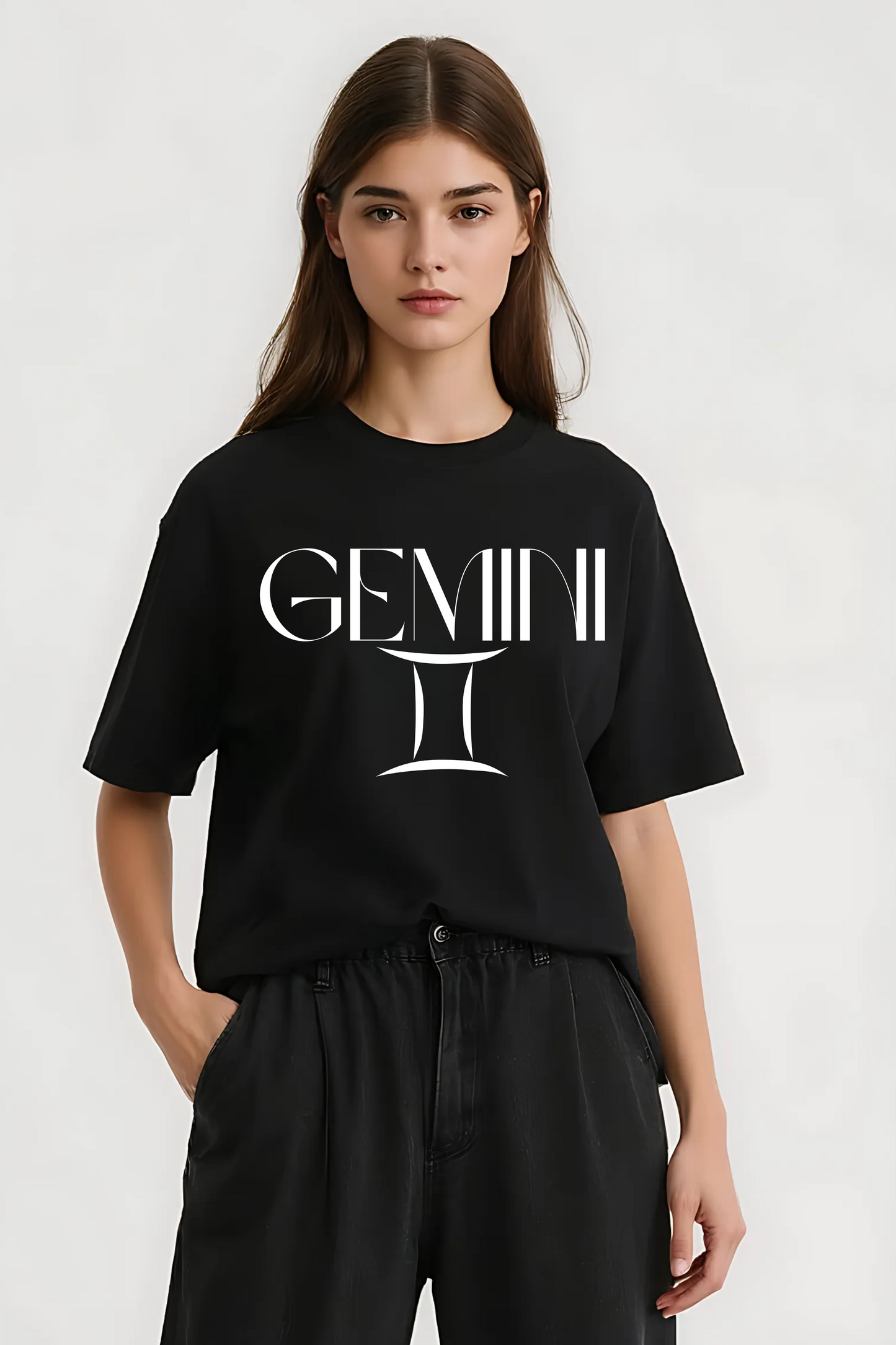 GEMINI OVERSIZED TEE BLACK