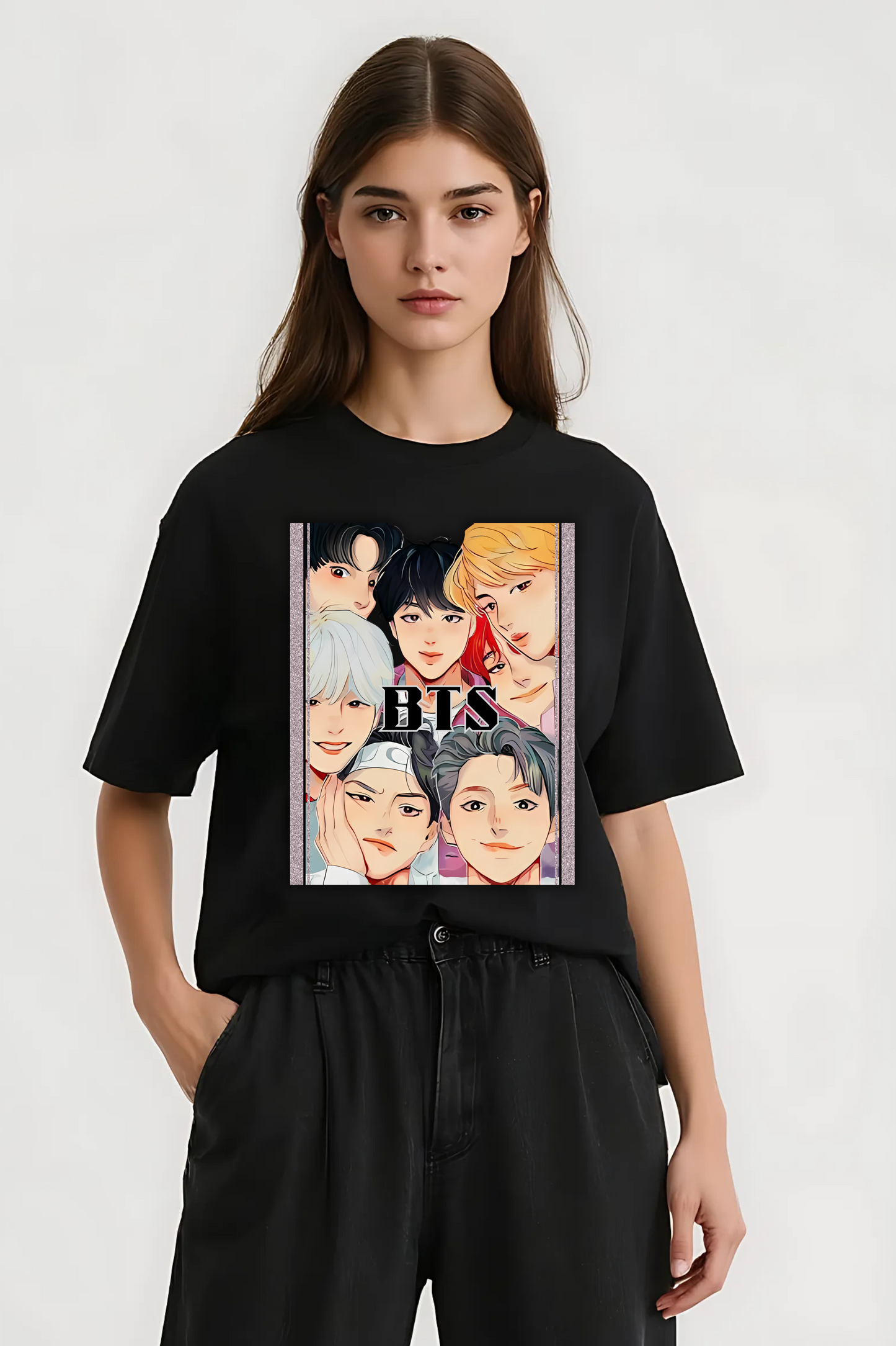 BTS BOYS OVERSIZED TEE BLACK