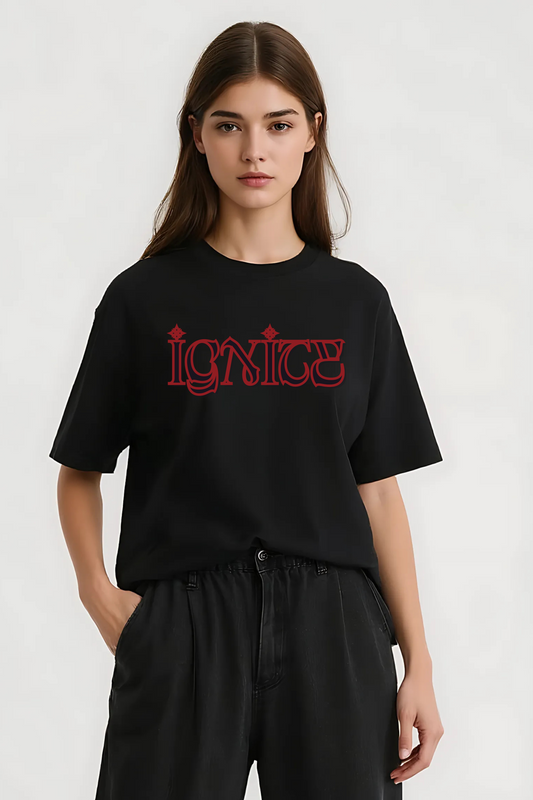 IGNITE GRAPHIC OVERSIZED TEE BLACK