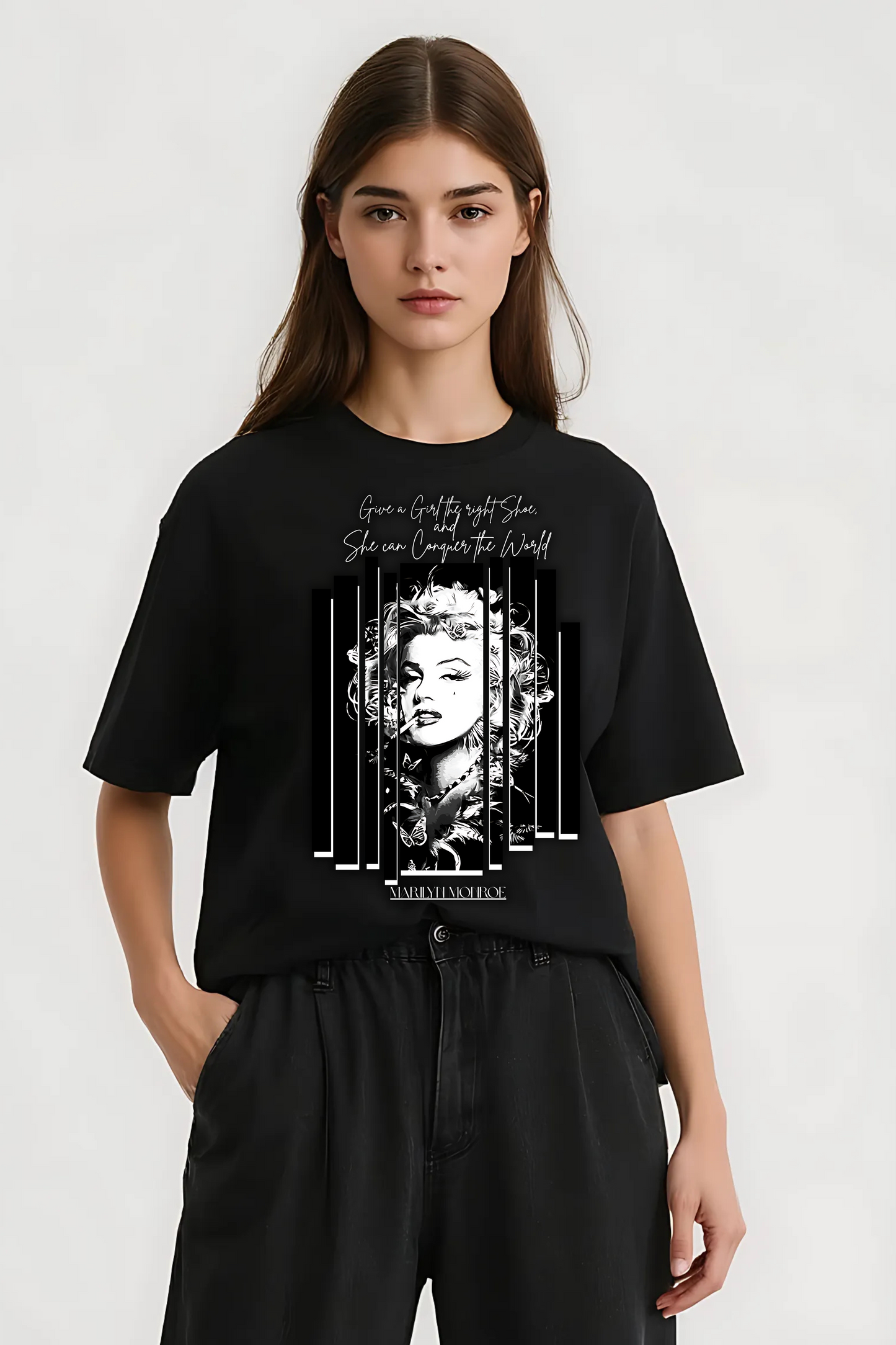MARILYN MONROE OVERSIZED TEE BLACK