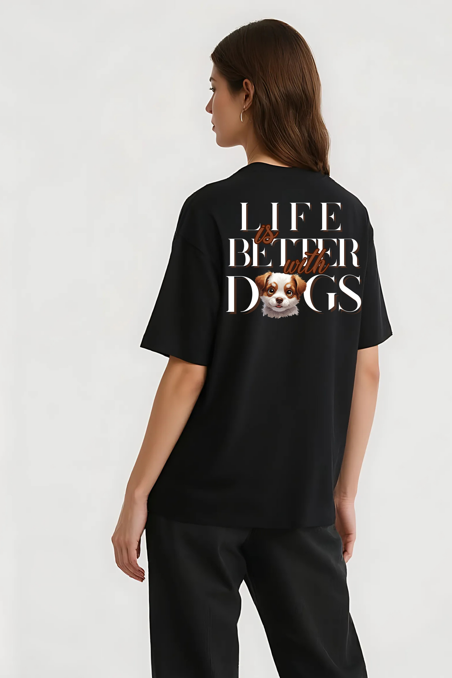 DOGS OVERSIZED TEE BLACK