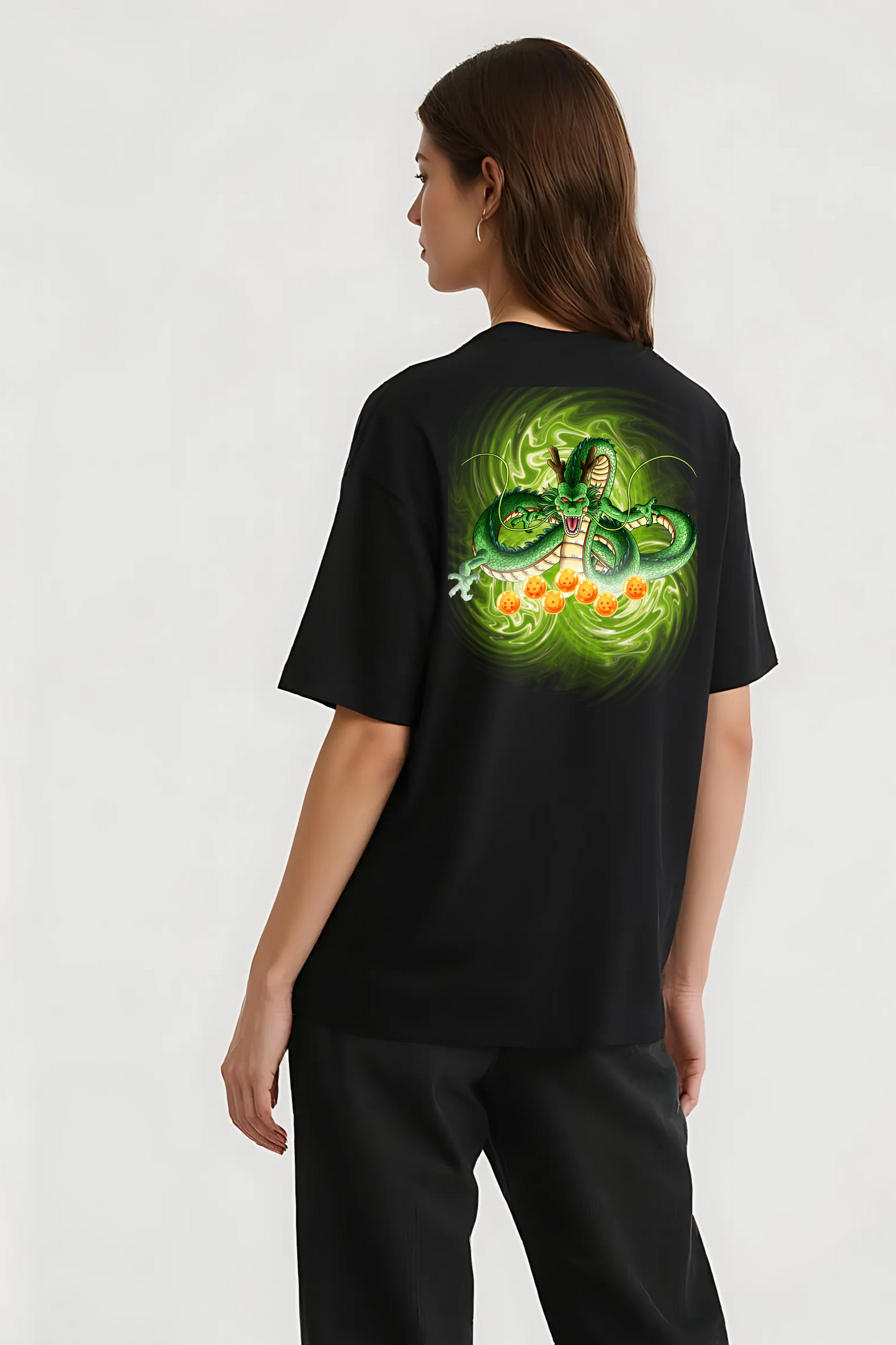 DRAGON GRAPHIC OVERSIZED TEE BLACK