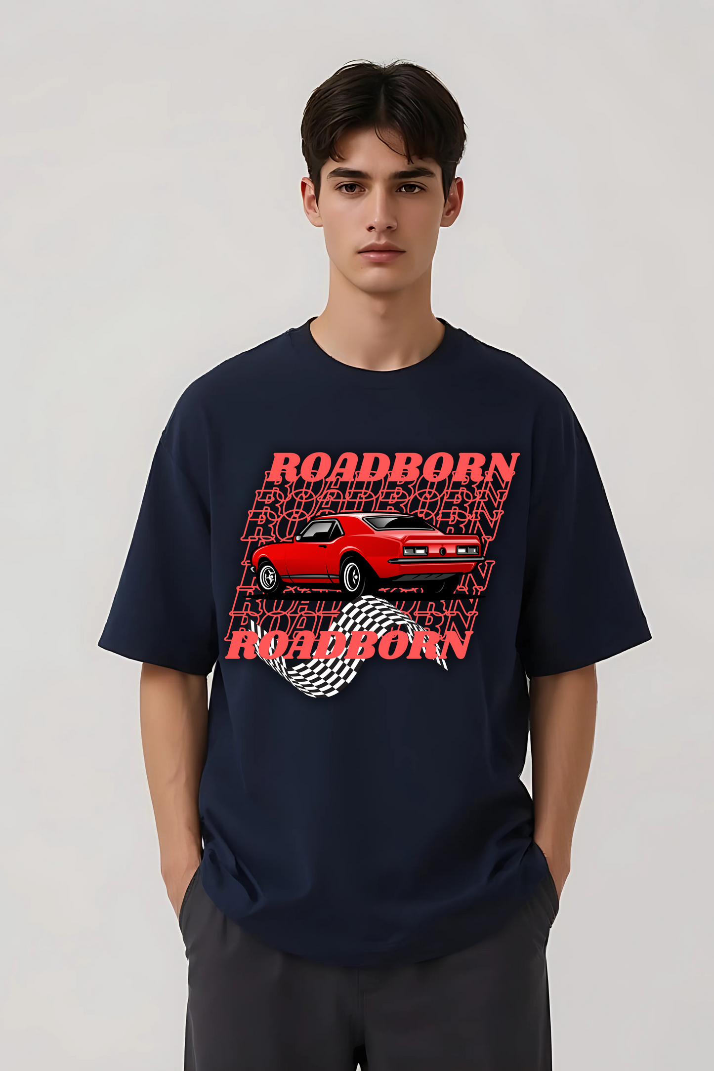 ROADBORN OVERSIZED TEE NAVY-BLUE