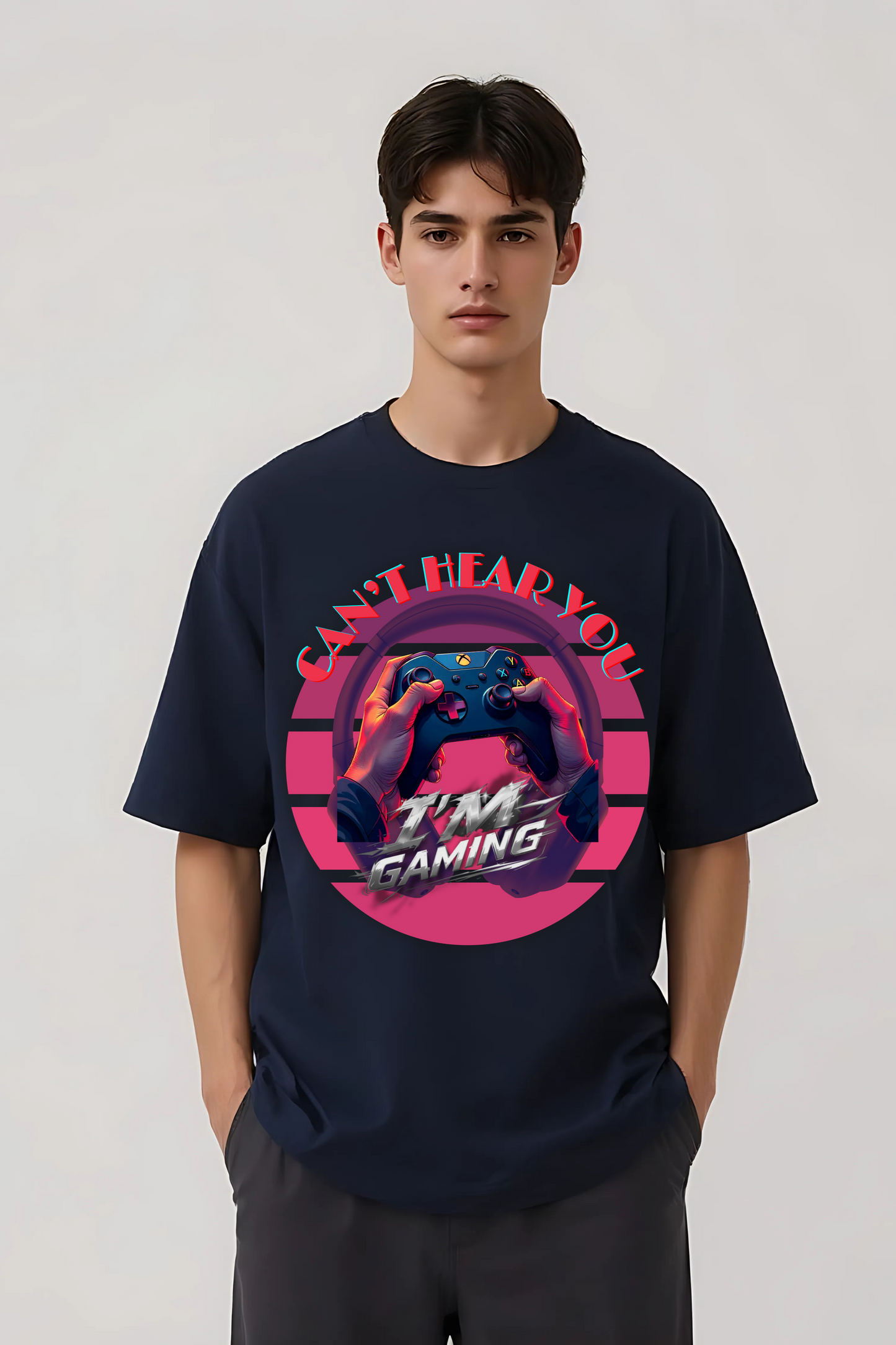 GAMING OVERSIZED TEE NAVY-BLUE