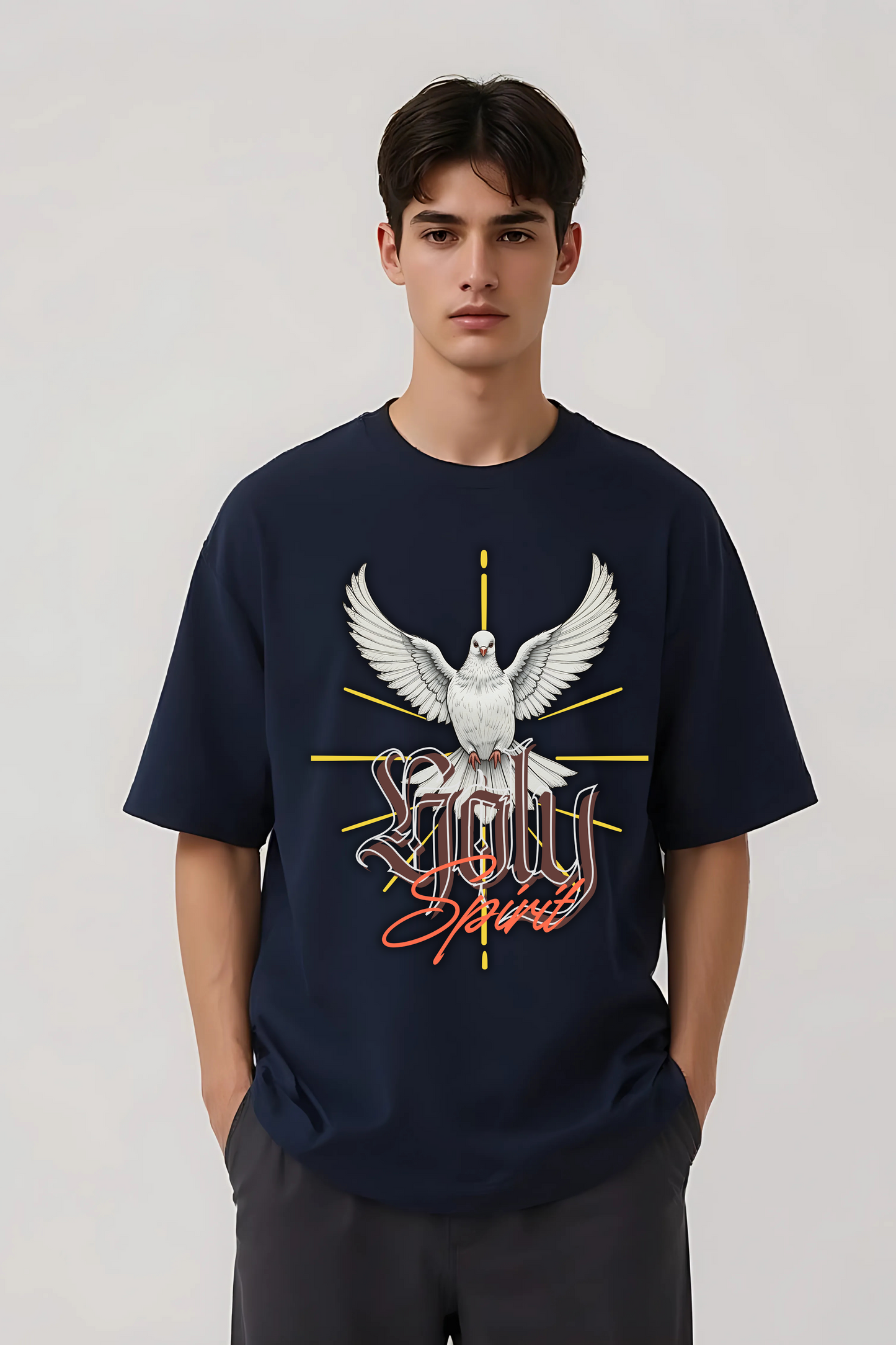 HOLY SPIRIT OVERSIZED TEE NAVY-BLUE