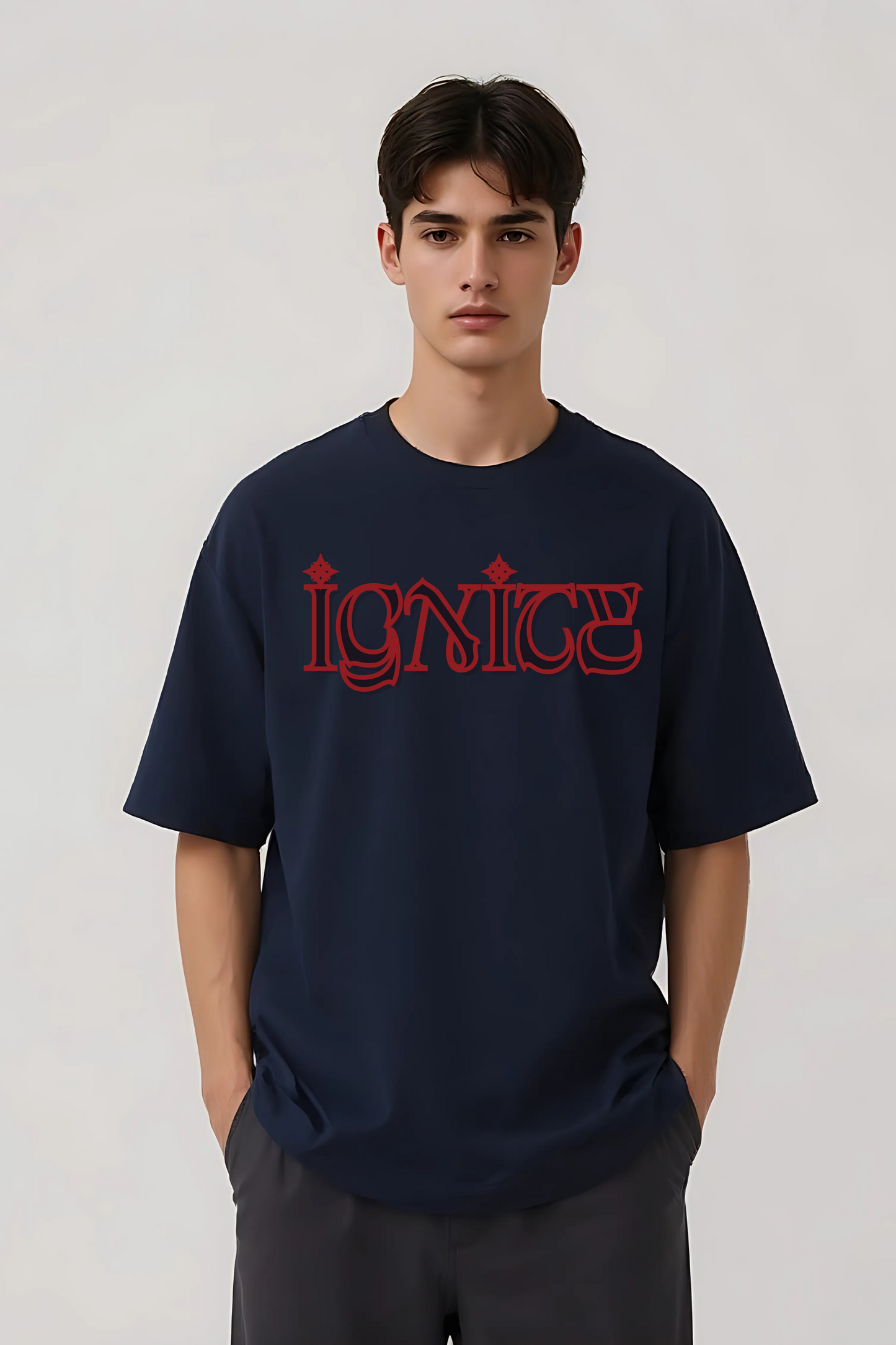 IGNITE GRAPHIC OVERSIZED TEE NAVY-BLUE
