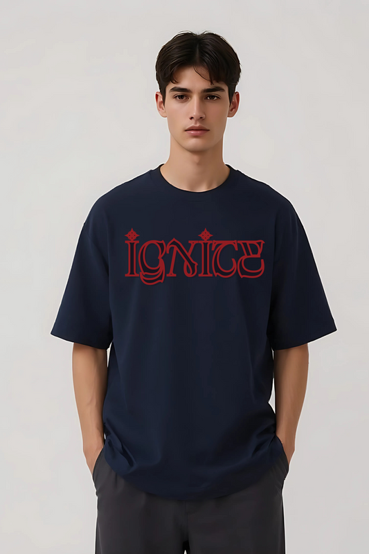 IGNITE GRAPHIC OVERSIZED TEE NAVY-BLUE