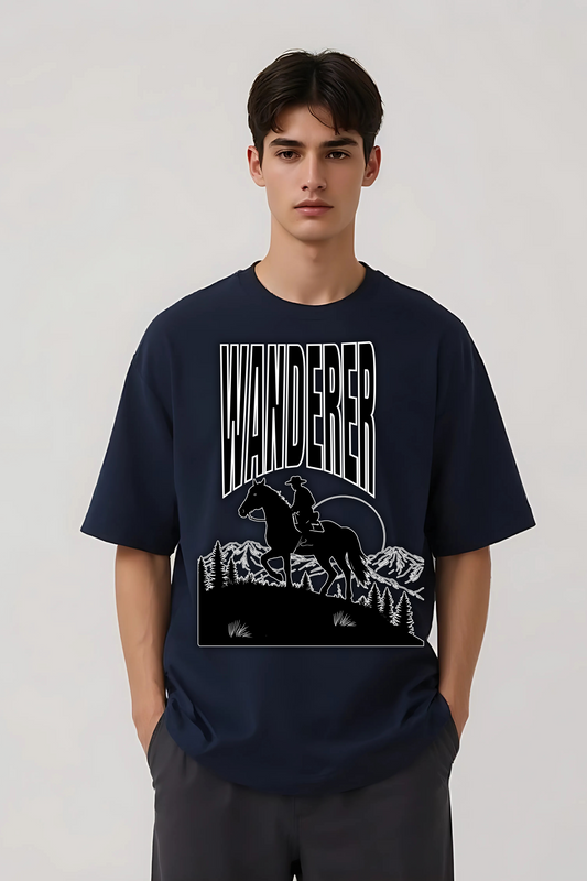 WANDERER OVERSIZED TEE NAVY-BLUE