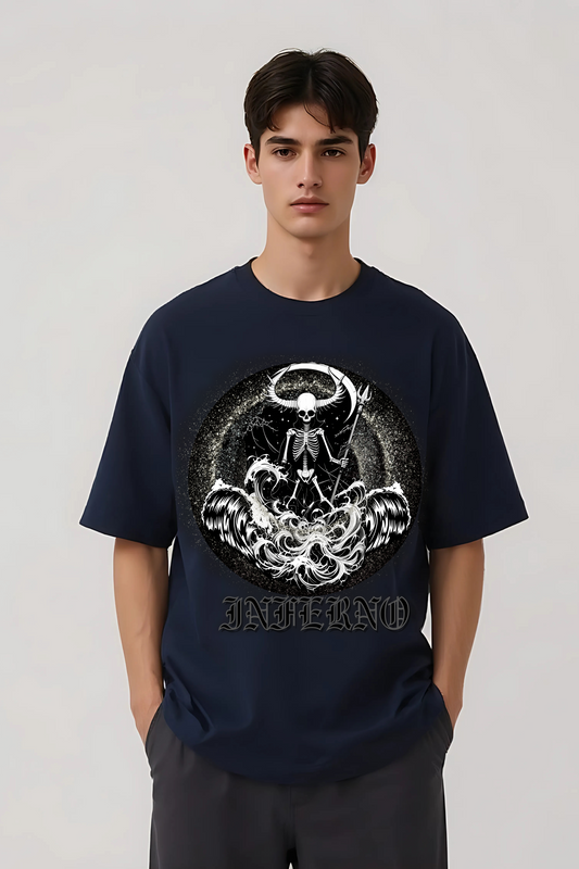 INFERNO OVERSIZED TEE NAVY-BLUE