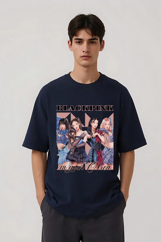 BLACKPINK OVERSIZED TEE NAVY-BLUE