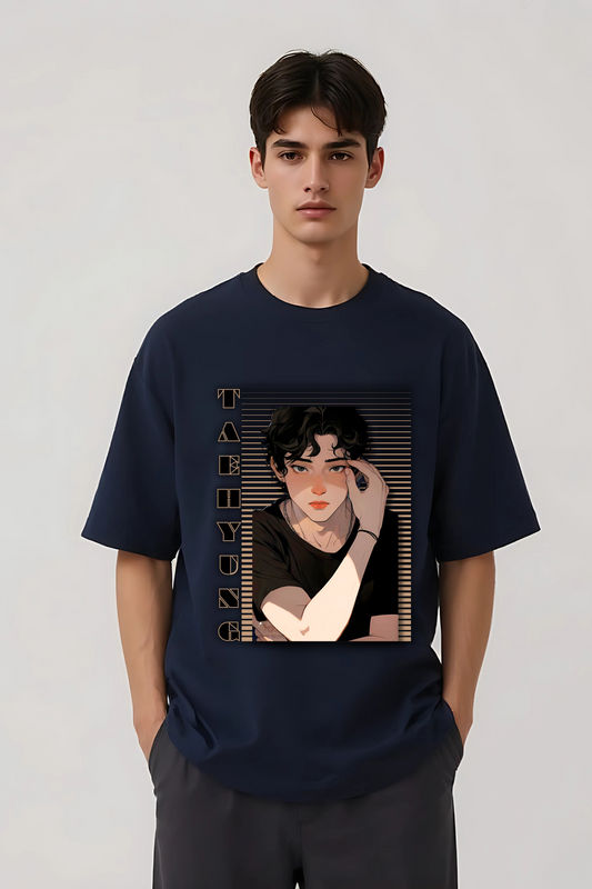 TAEHYUNG OVERSIZED TEE NAVY-BLUE