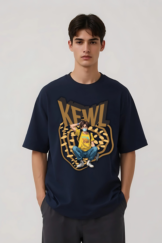 KEWL OVERSIZED TEE NAVY-BLUE