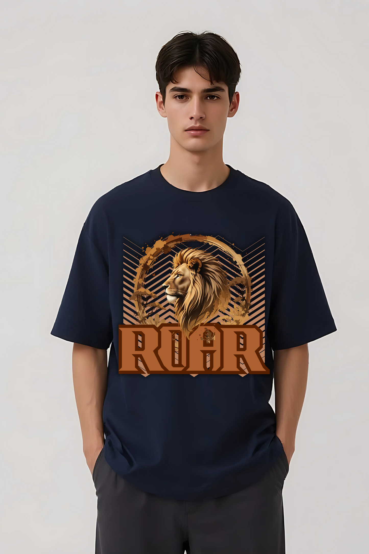 ROAR OVERSIZED TEE NAVY-BLUE