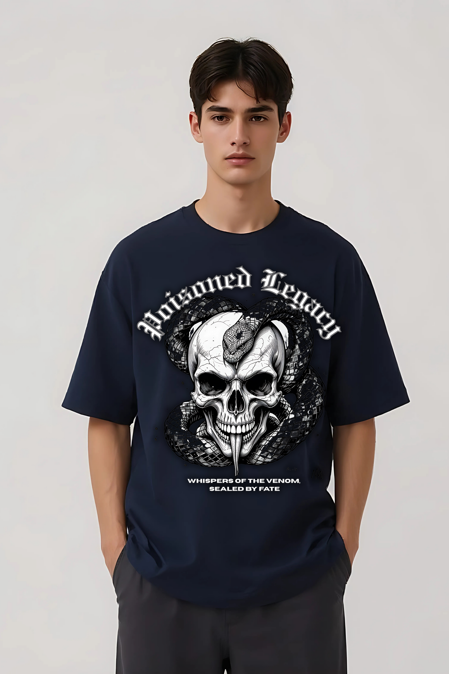 POISONED LEGACY OVERSIZED TEE NAVY-BLUE