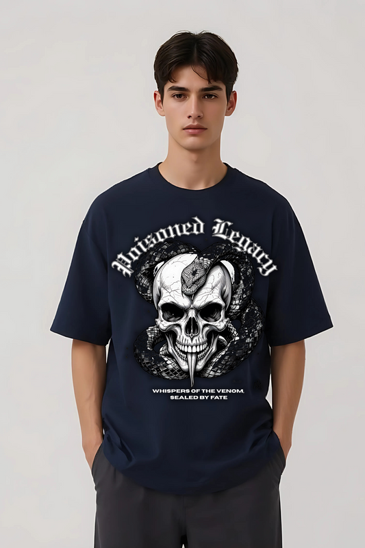 POISONED LEGACY OVERSIZED TEE NAVY-BLUE