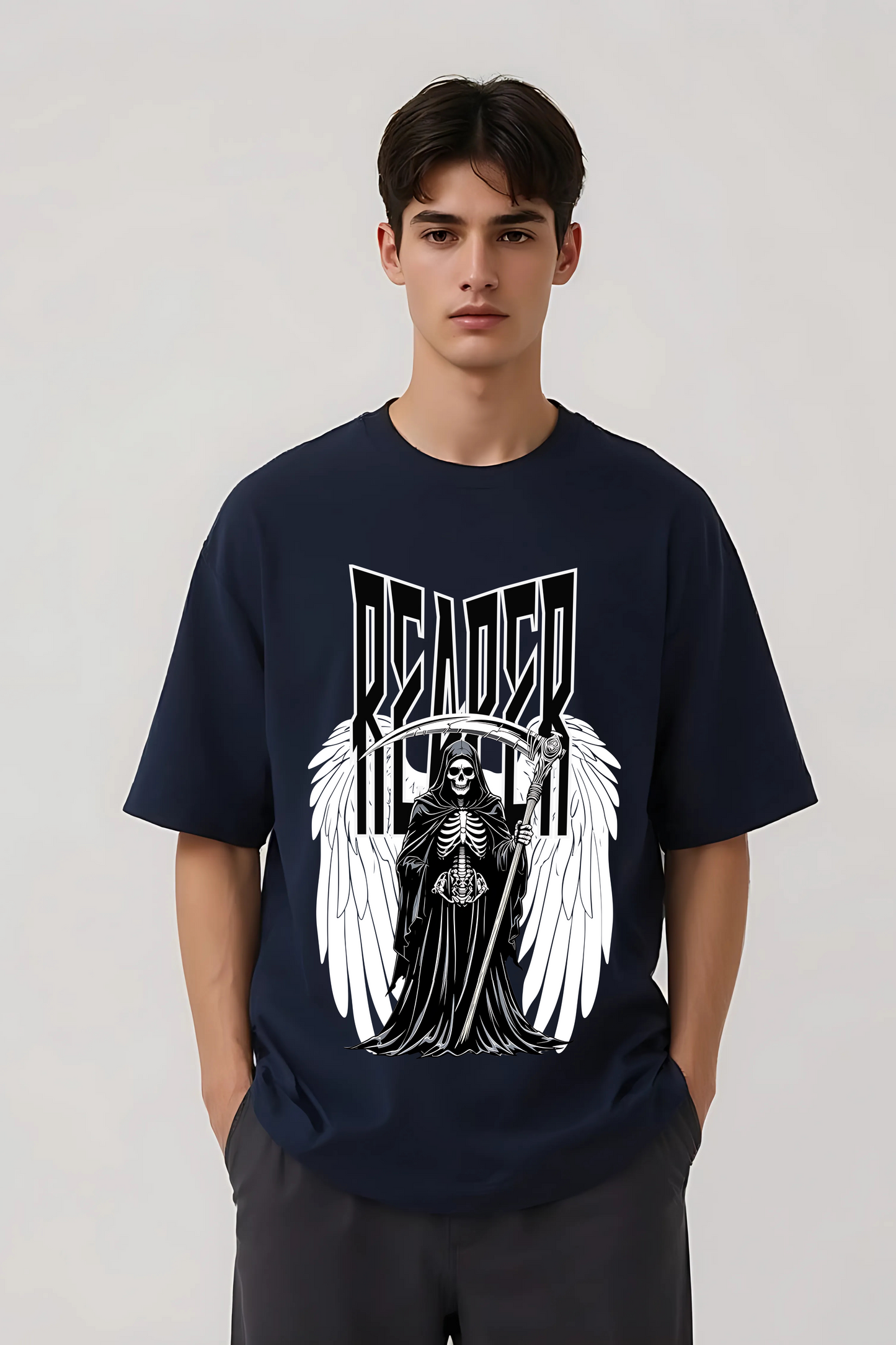 REAPER OVERSIZED TEE NAVY-BLUE