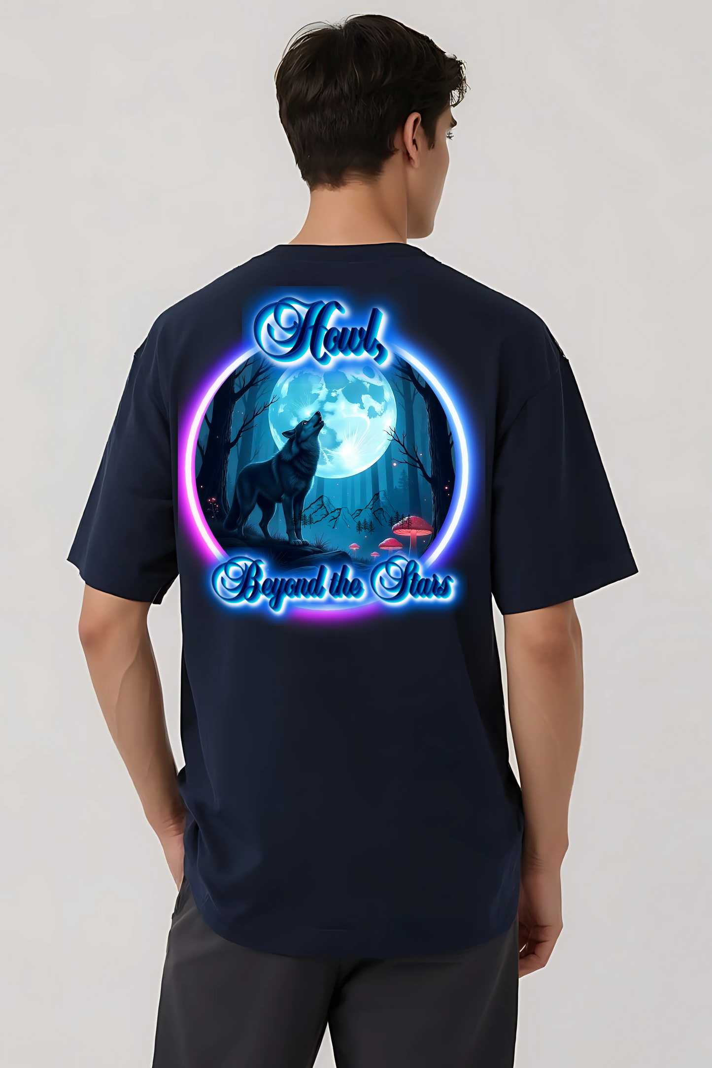 HOWL OVERSIZED TEE NAVY-BLUE