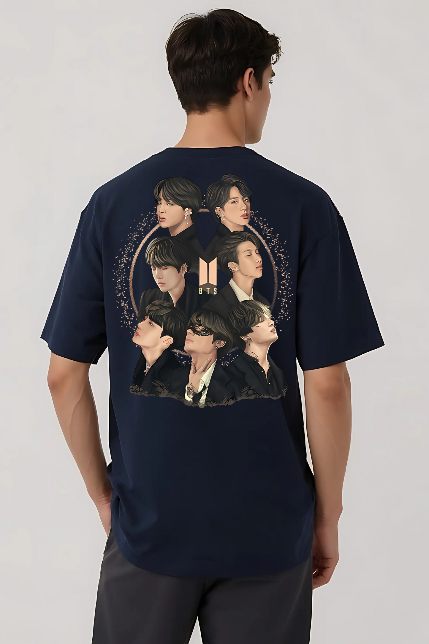 BTS-I OVERSIZED TEE NAVY-BLUE