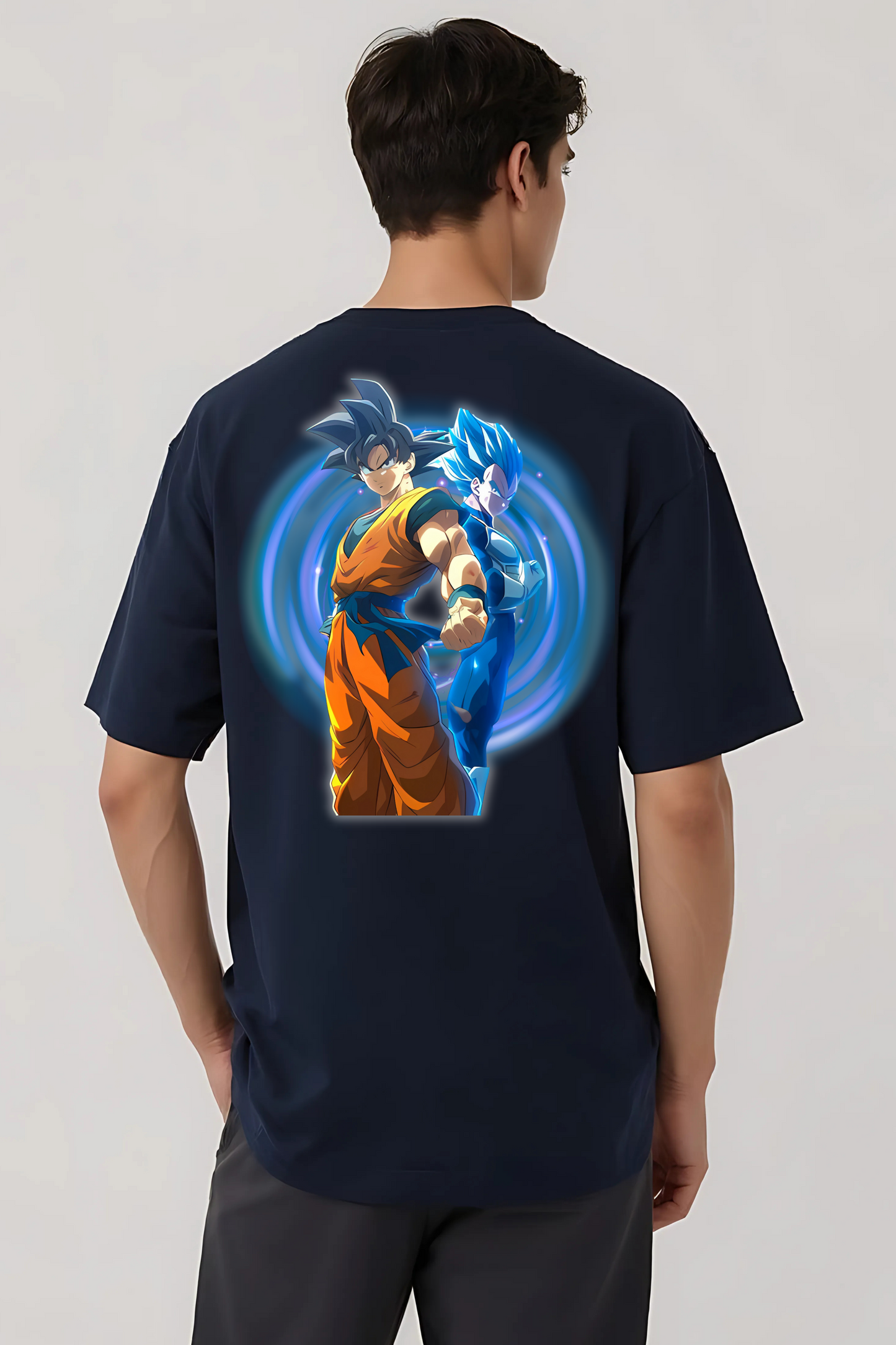 GOKU & VEGETA OVERSIZED TEE NAVY-BLUE