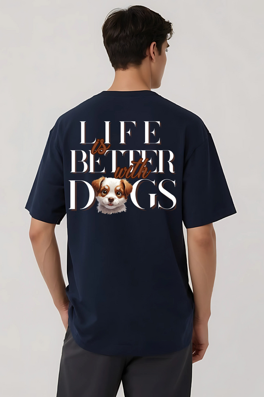 DOGS OVERSIZED TEE NAVY-BLUE