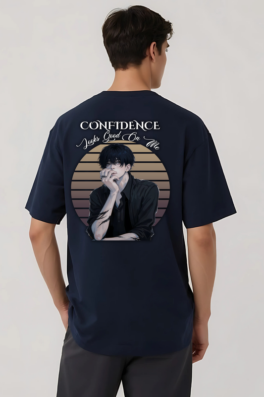 CONFIDENCE OVERSIZED TEE NAVY-BLUE