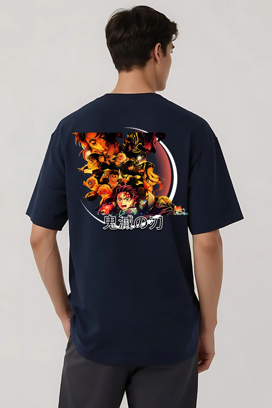 DEMON SLAYER OVERSIZED TEE NAVY-BLUE