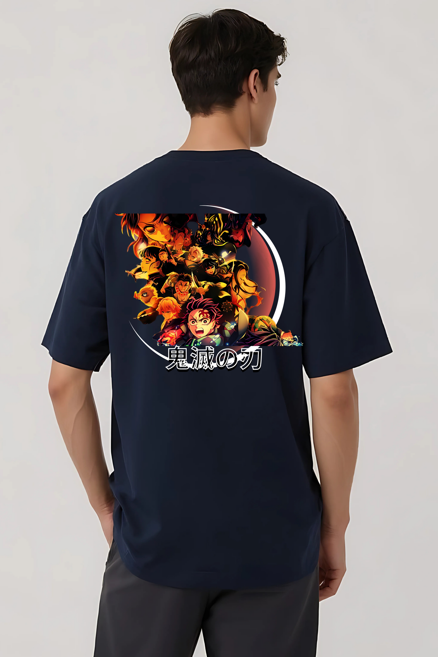DEMON SLAYER OVERSIZED TEE NAVY-BLUE