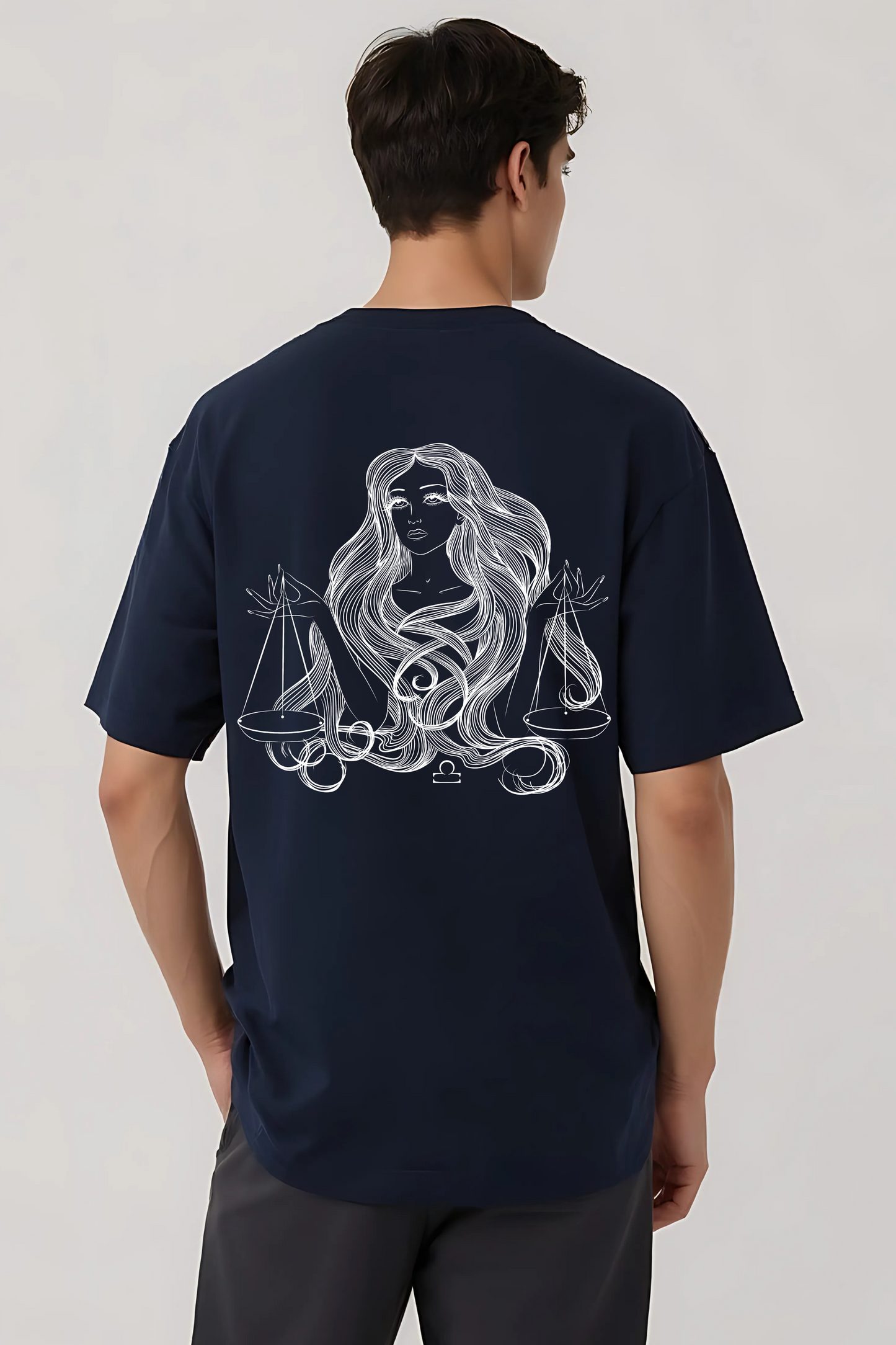 LIBRA OVERSIZED TEE NAVY-BLUE