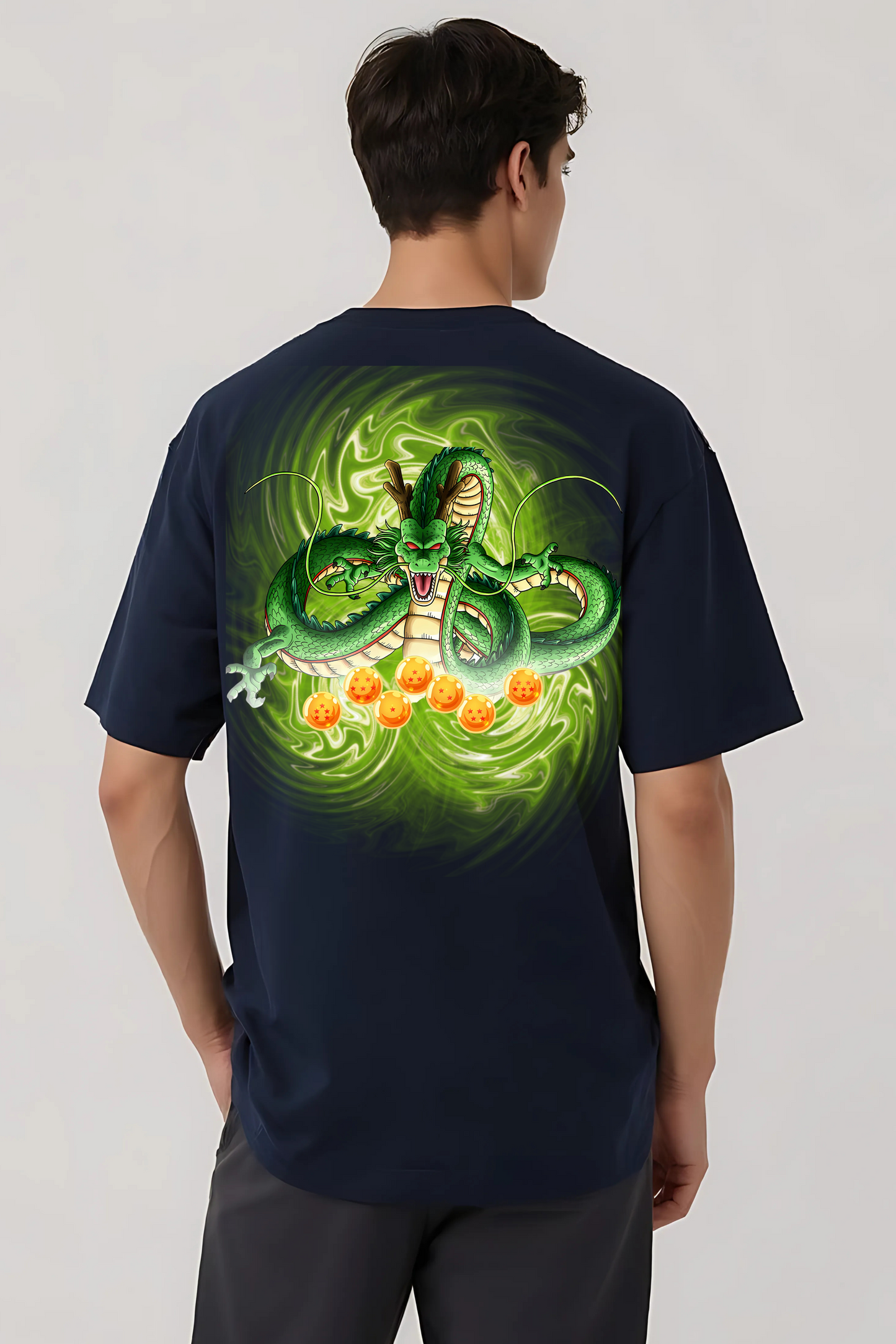 DRAGON GRAPHIC OVERSIZED TEE NAVY-BLUE