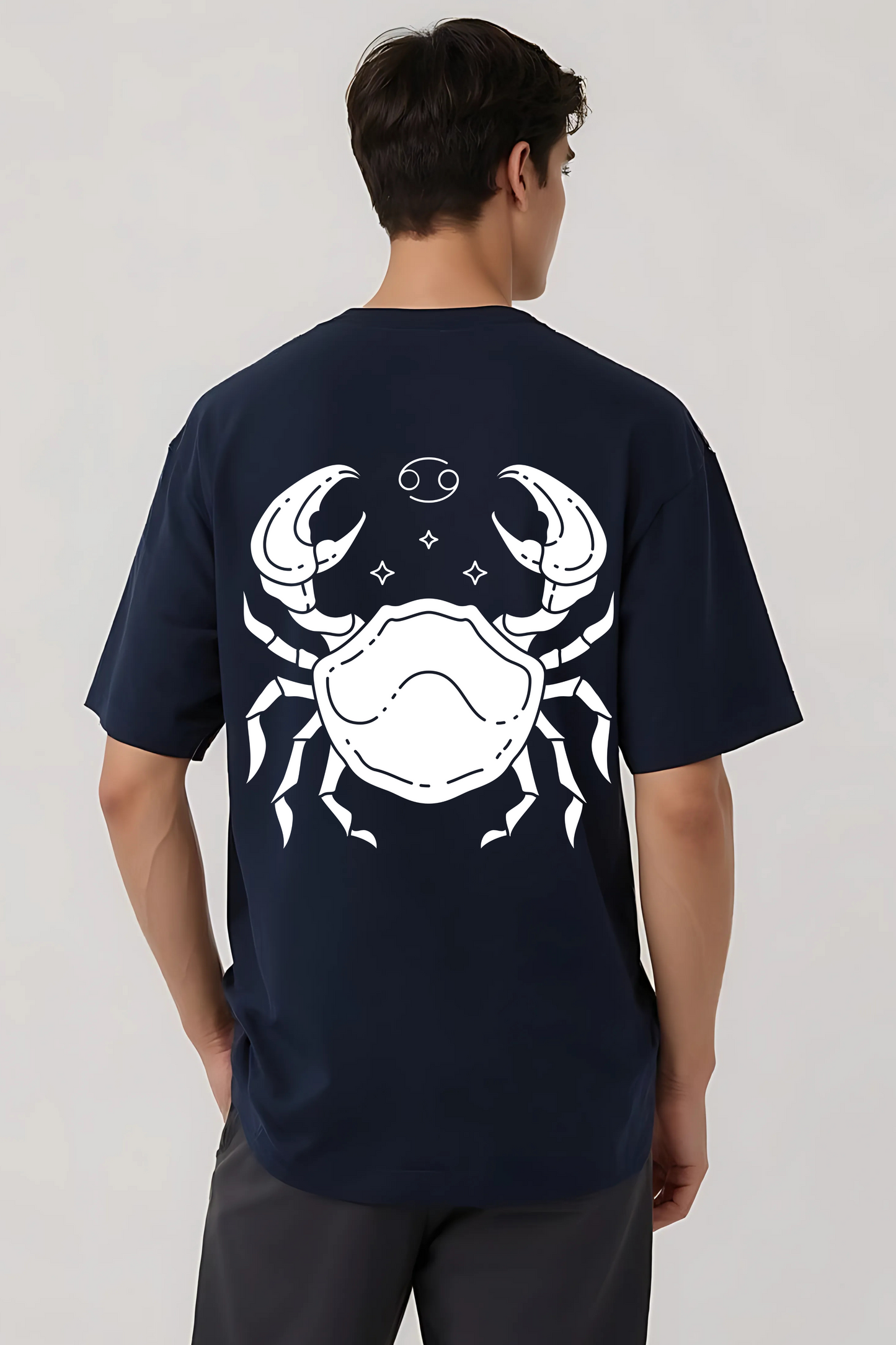 CANCER OVERSIZED TEE NAVY-BLUE