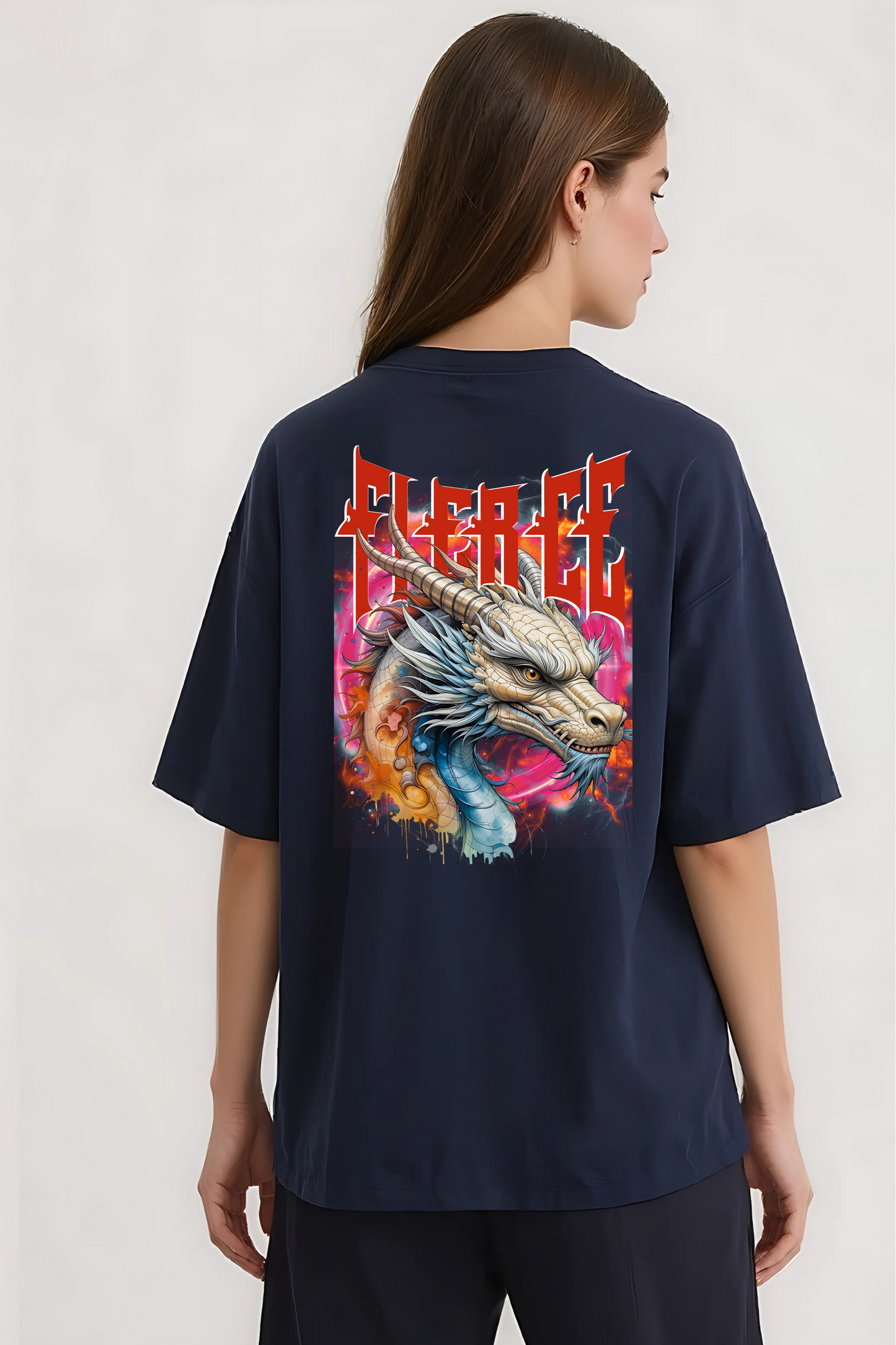 FIERCE OVERSIZED TEE NAVY-BLUE
