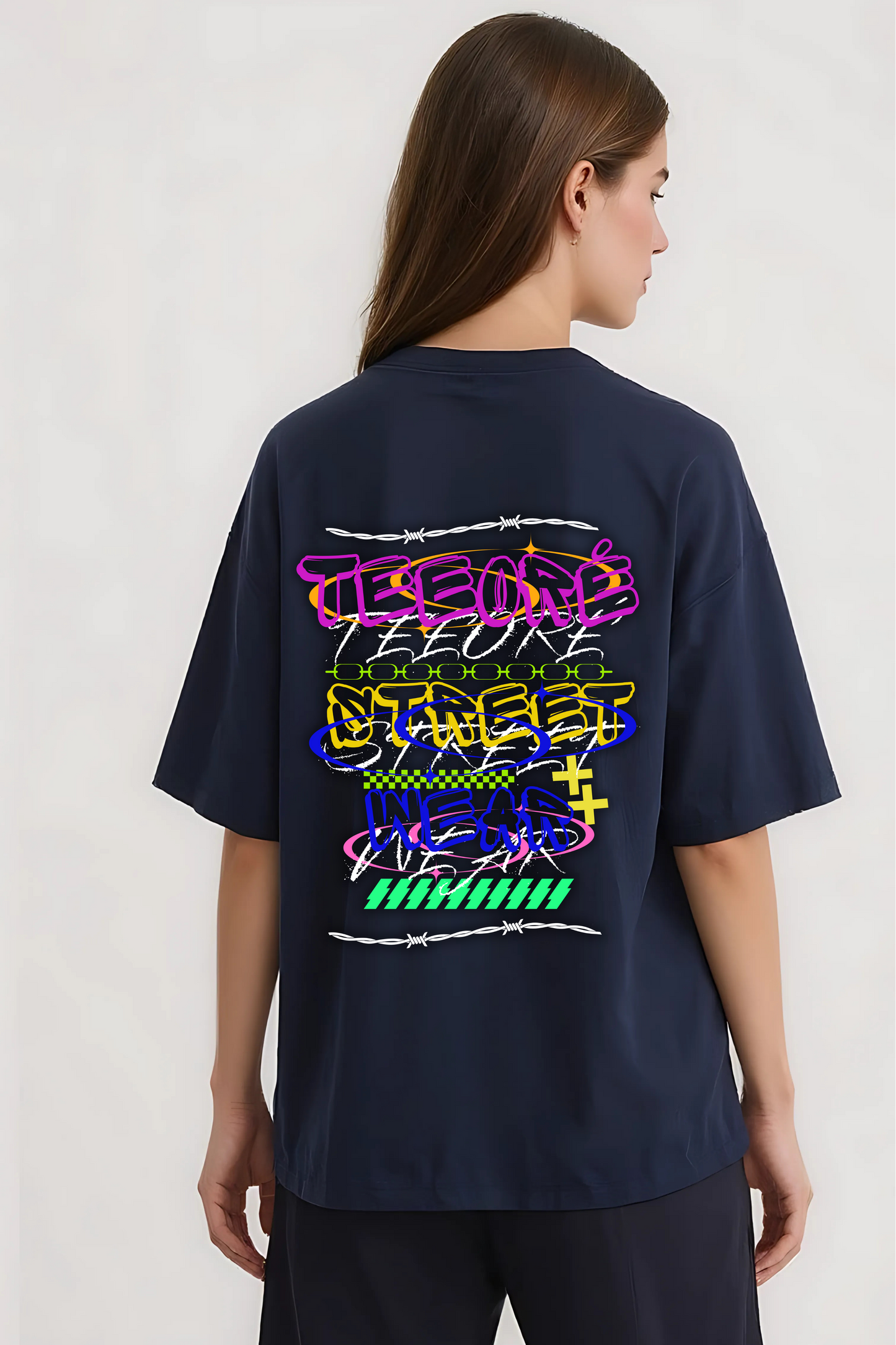 STREETWEAR OVERSIZED TEE NAVY-BLUE