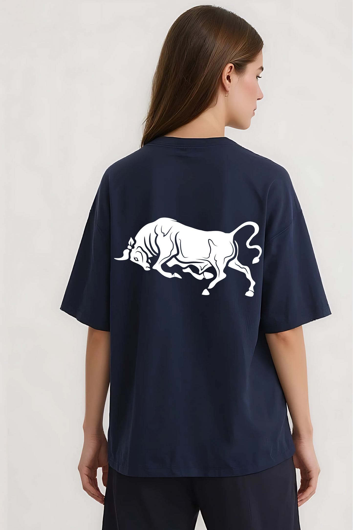 TAURUS OVERSIZED TEE NAVY-BLUE