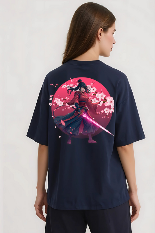 SLAY WITH GRACE OVERSIZED TEE NAVY-BLUE