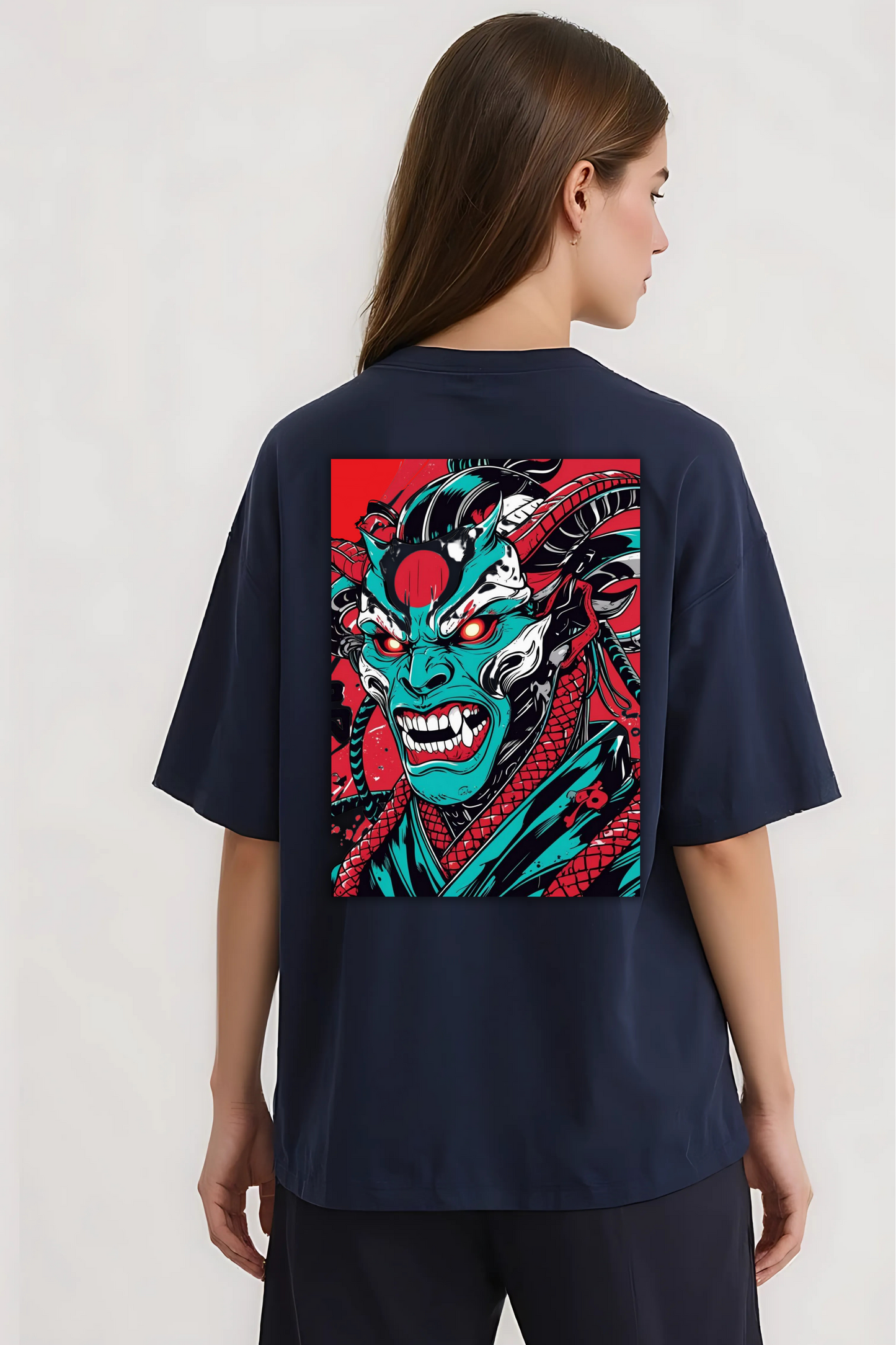 GOOD & BAD DEEDS OVERSIZED TEE NAVY-BLUE