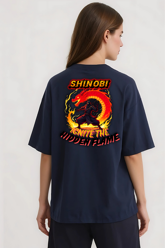 SHINOBI OVERSIZED TEE NAVY-BLUE