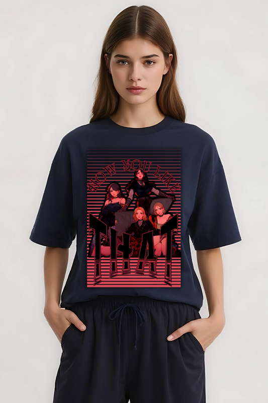 HOW YOU LIKE THAT OVERSIZED TEE NAVY-BLUE