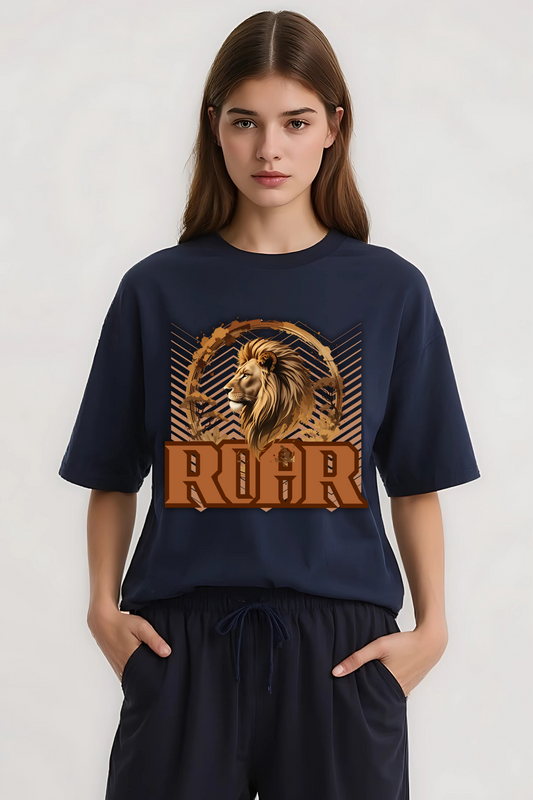 ROAR OVERSIZED TEE NAVY-BLUE