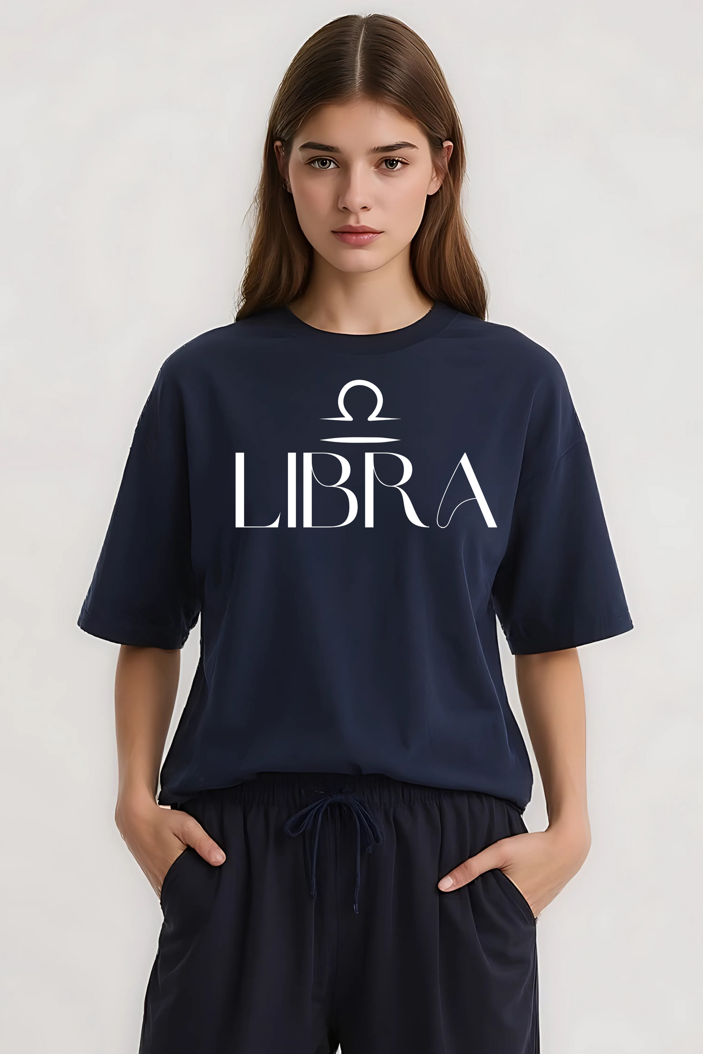 LIBRA OVERSIZED TEE NAVY-BLUE