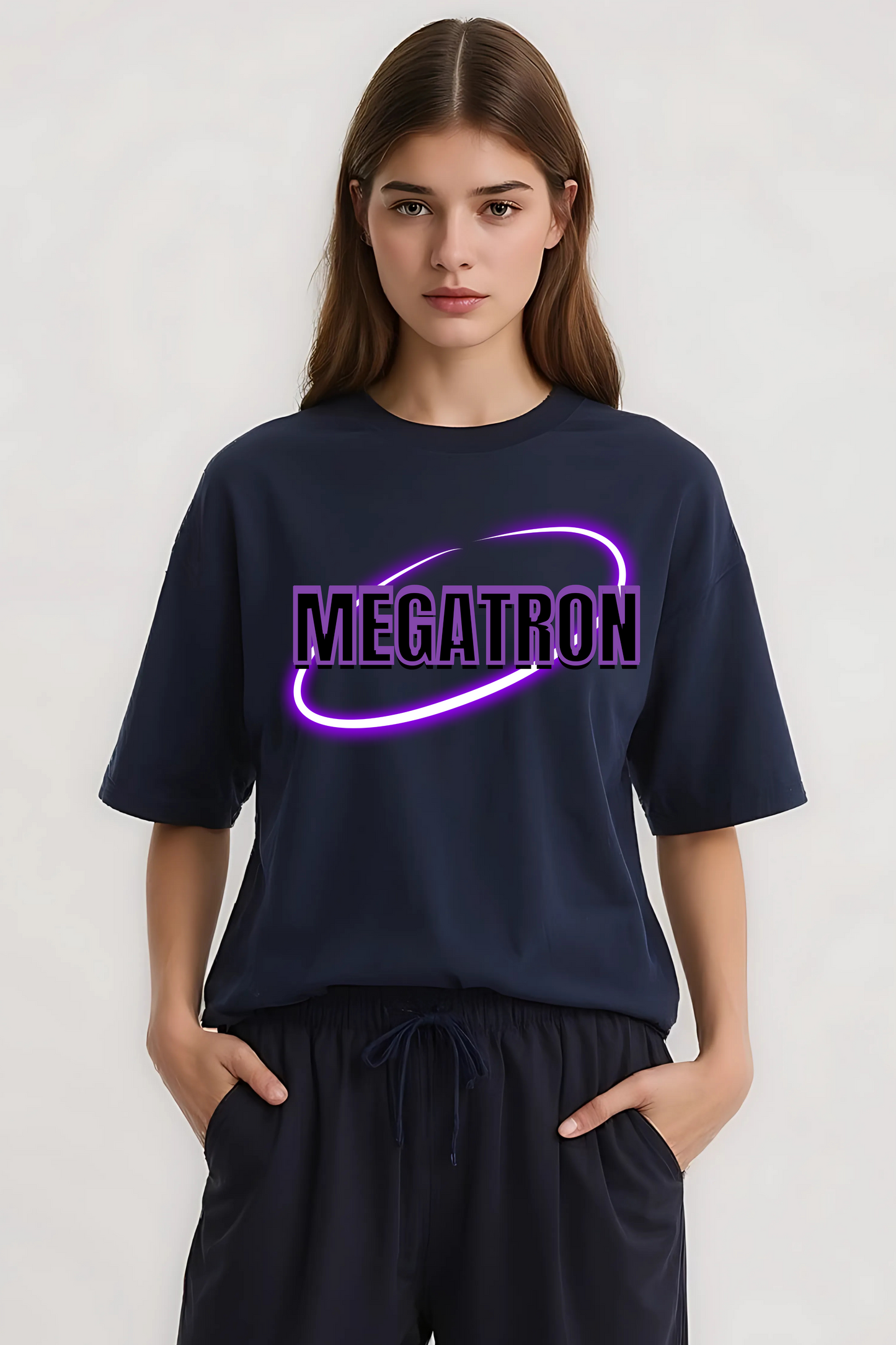 MEGATRON OVERSIZED TEE NAVY-BLUE