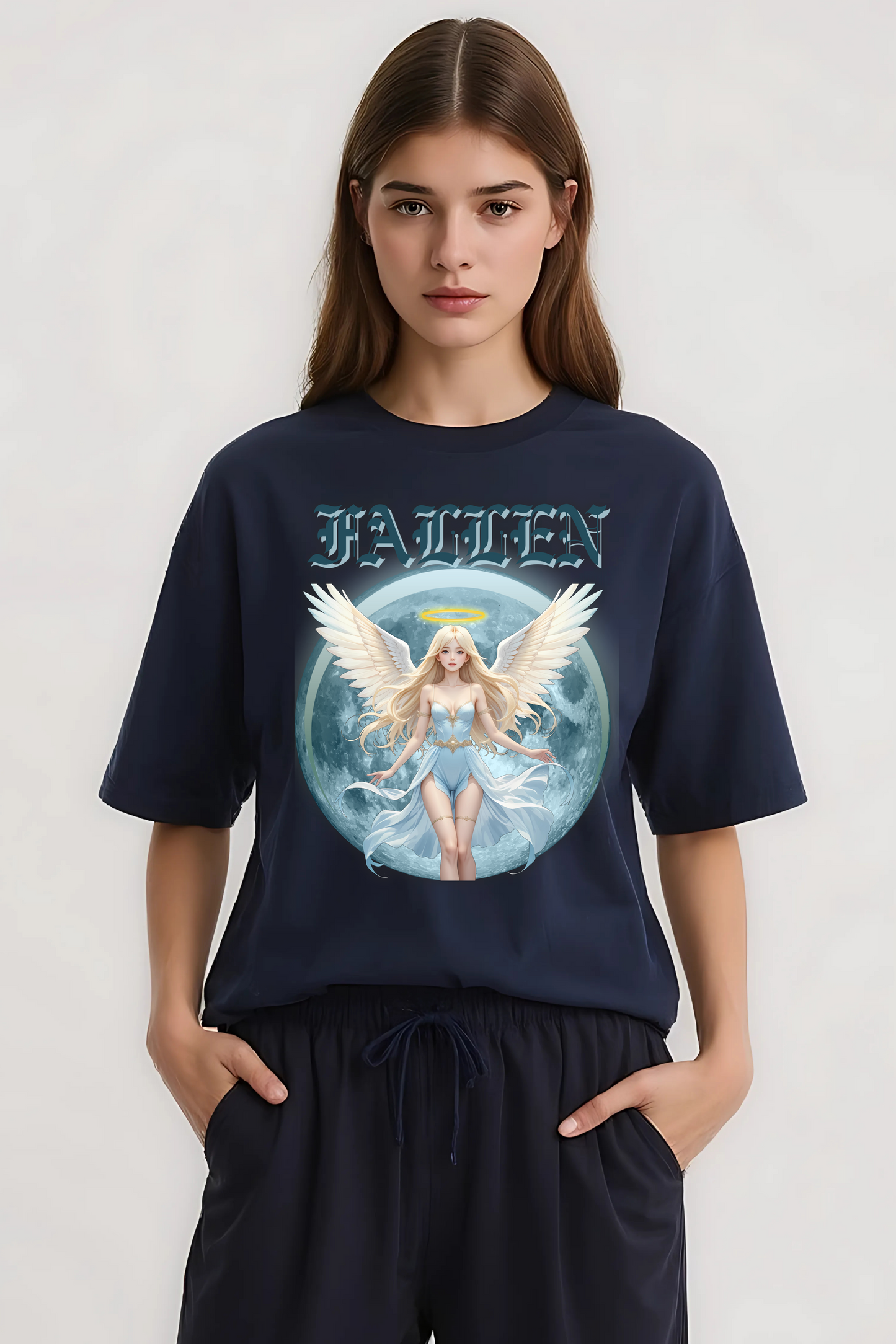 FALLEN OVERSIZED TEE NAVY-BLUE