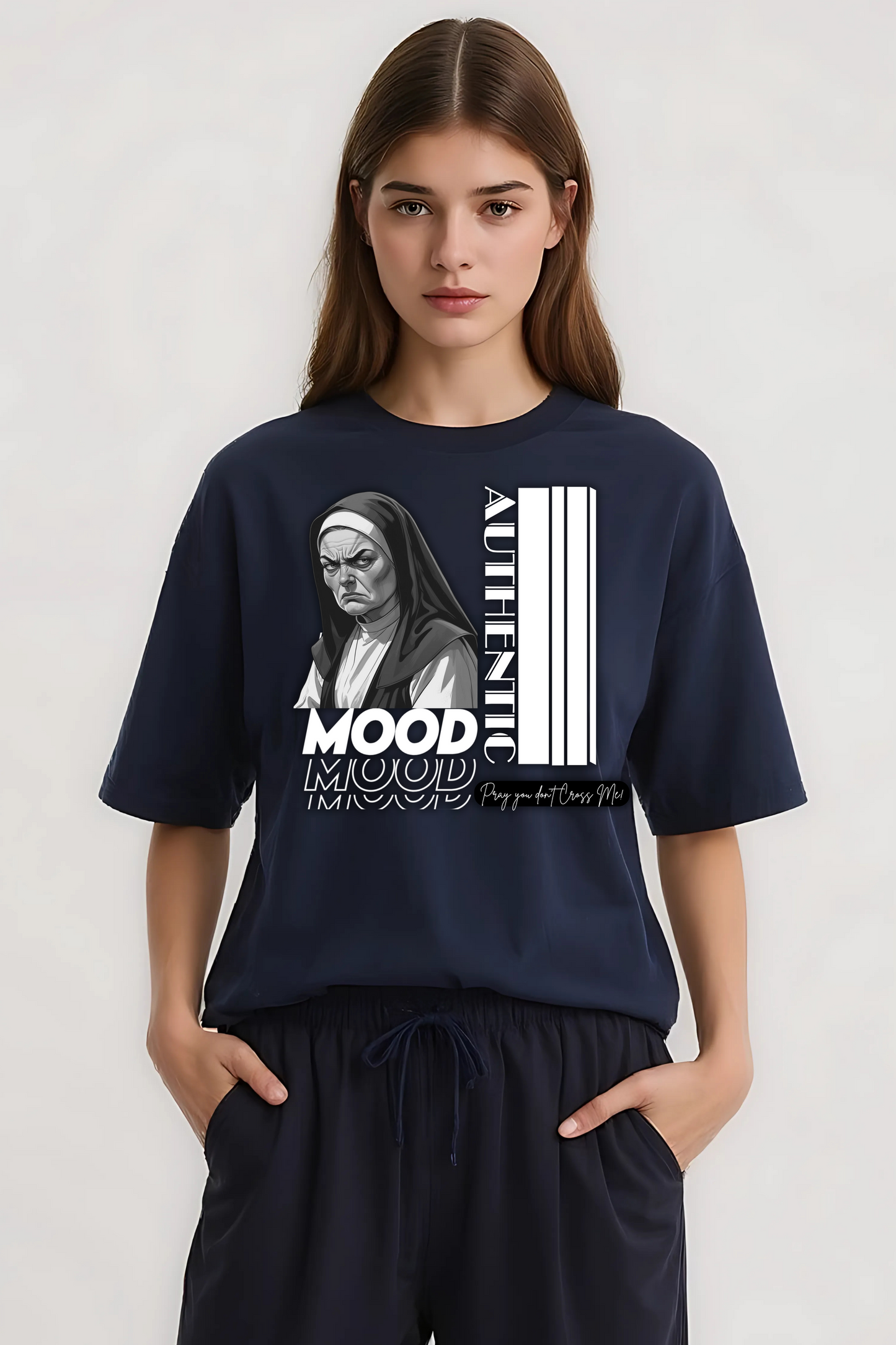 AUTHENTIC MOOD OVERSIZED TEE NAVY-BLUE