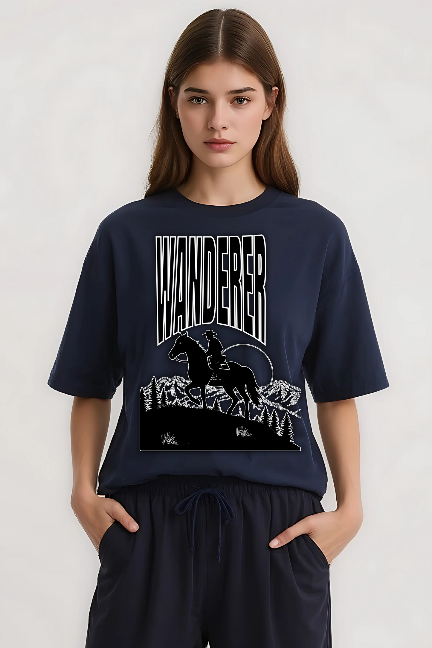 WANDERER OVERSIZED TEE NAVY-BLUE