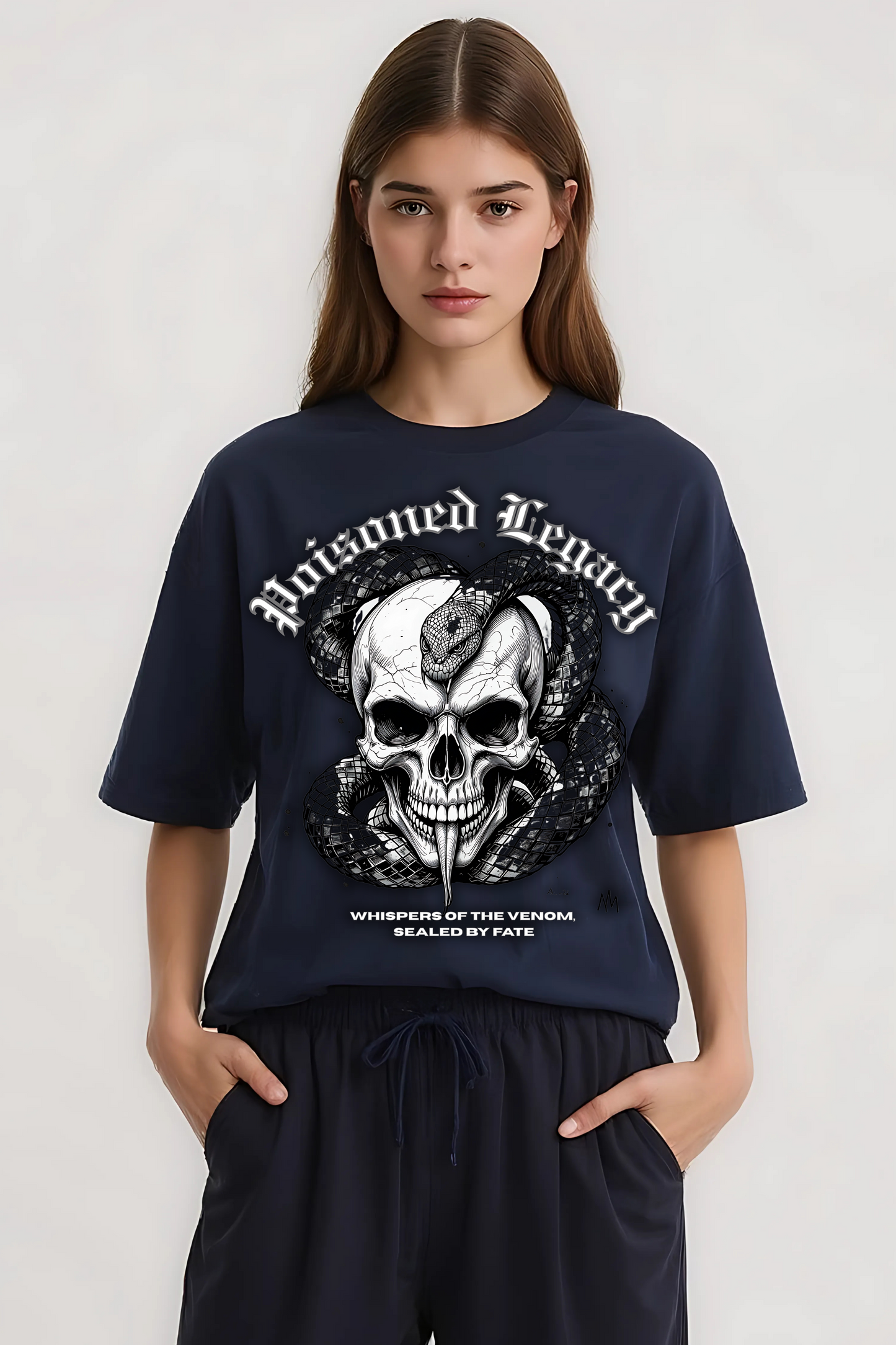 POISONED LEGACY OVERSIZED TEE NAVY-BLUE