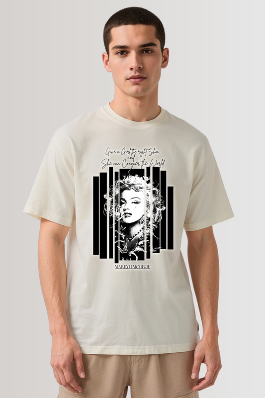 MARILYN MONROE OVERSIZED TEE BEIGE