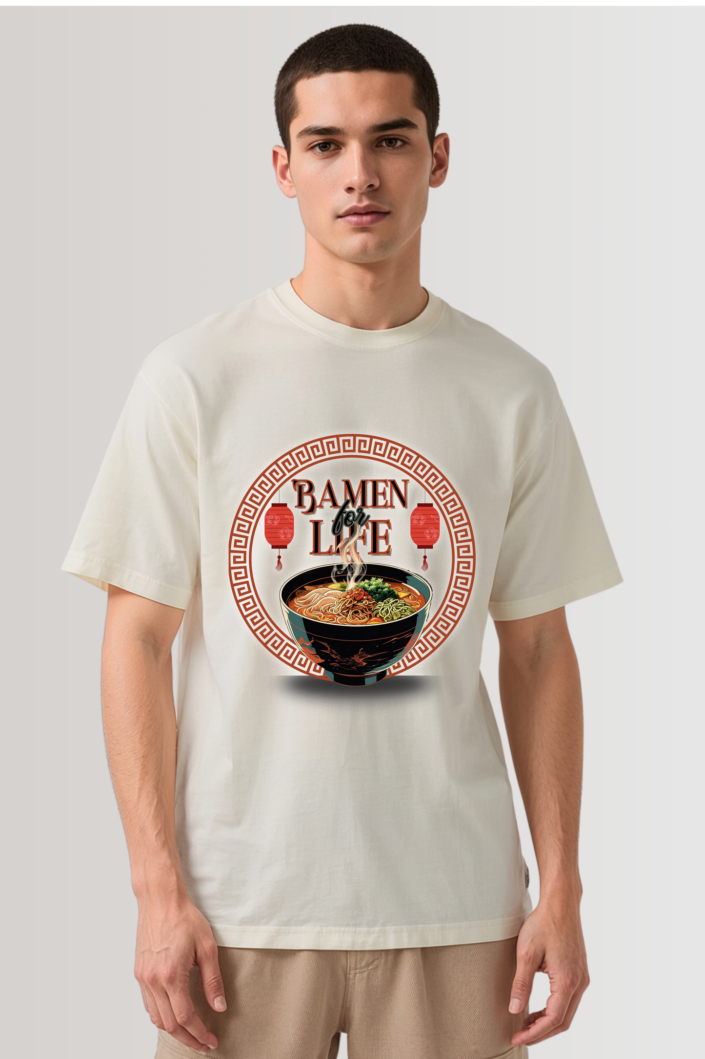 RAMEN OVERSIZED TEE BEIGE