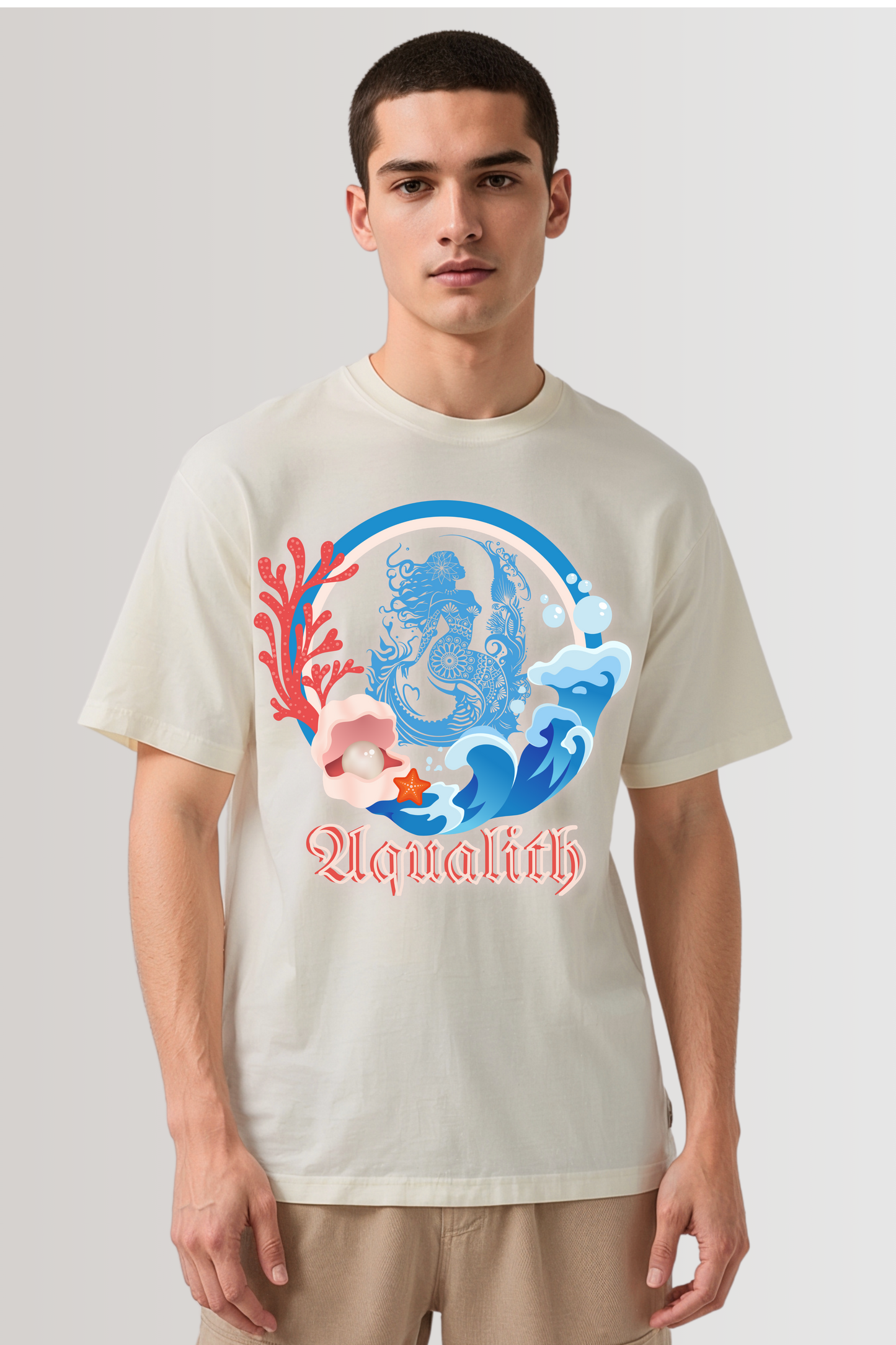 AQUALITH OVERSIZED TEE BEIGE