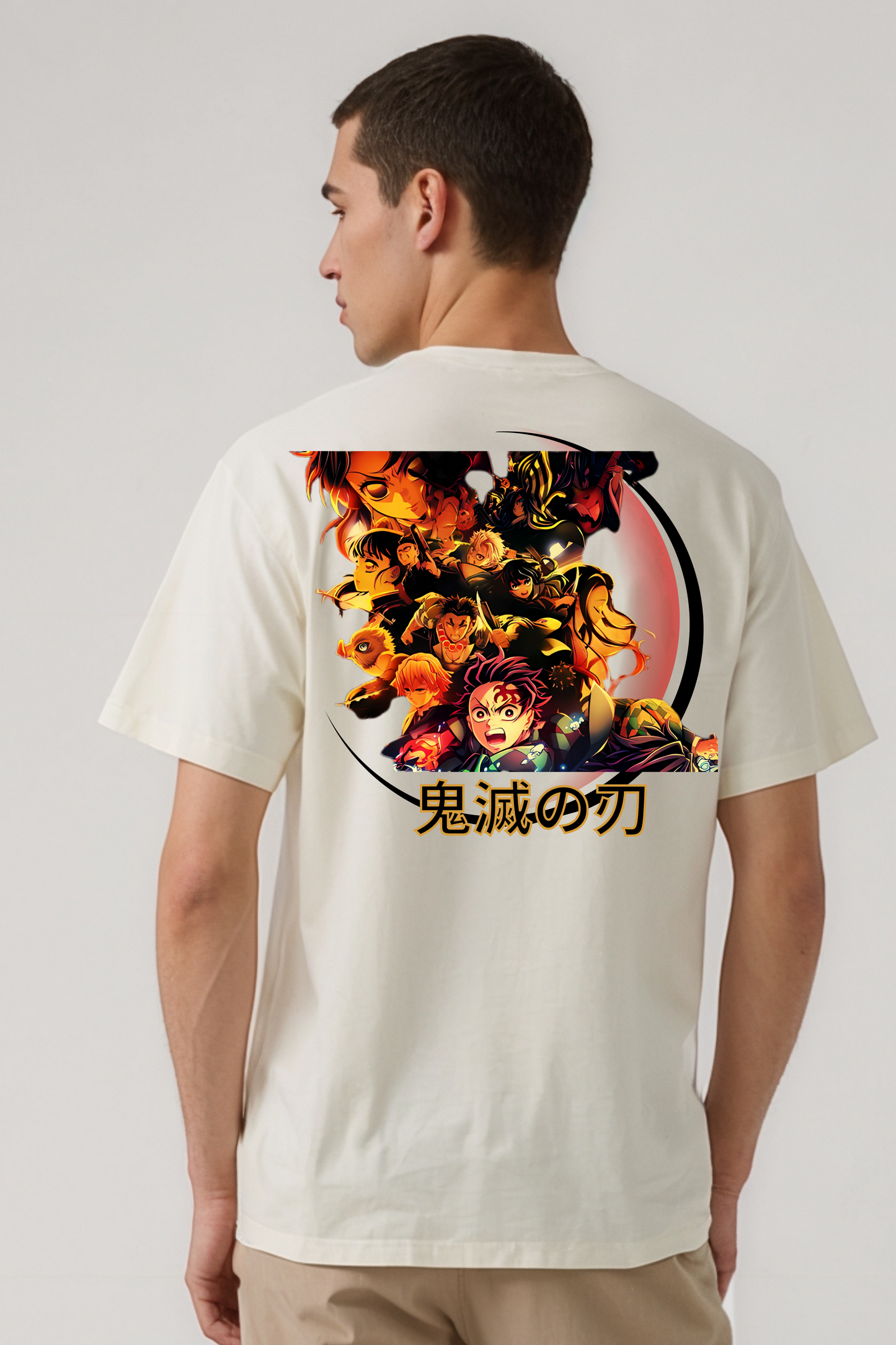 DEMON SLAYER OVERSIZED TEE BEIGE