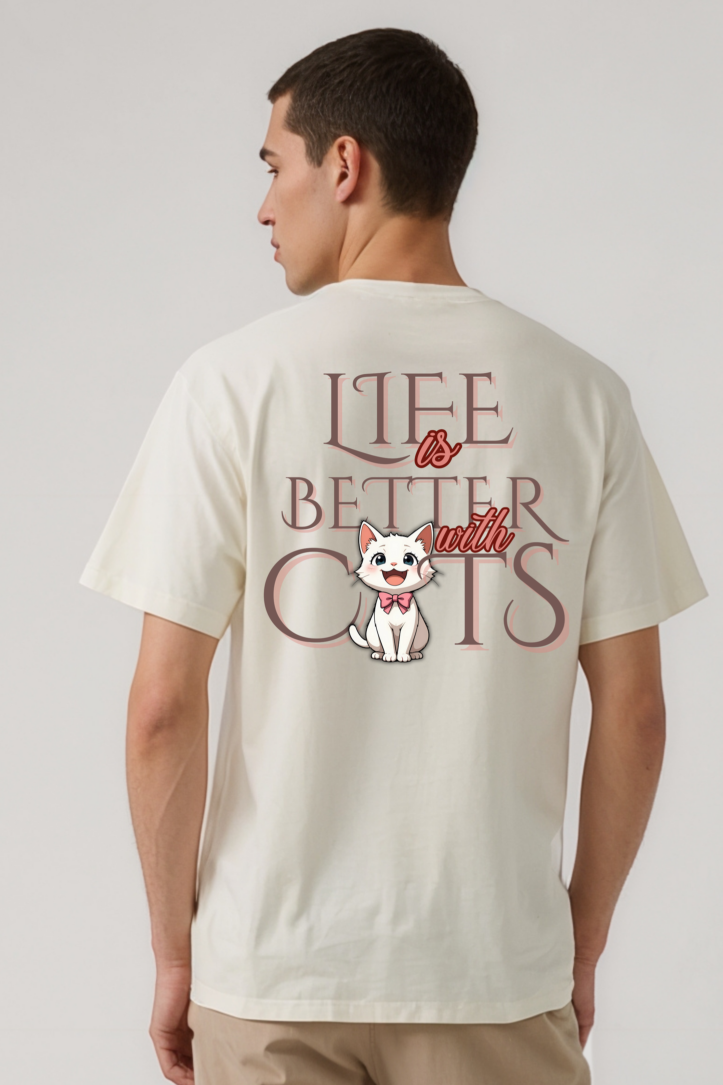 CATS OVERSIZED TEE BEIGE