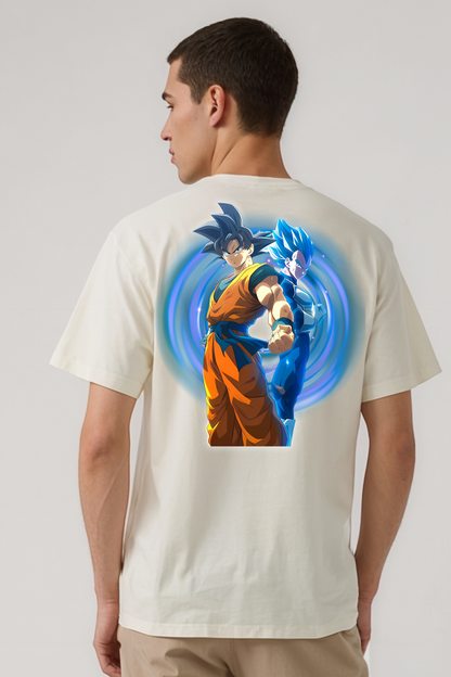 GOKU & VEGETA OVERSIZED TEE BEIGE